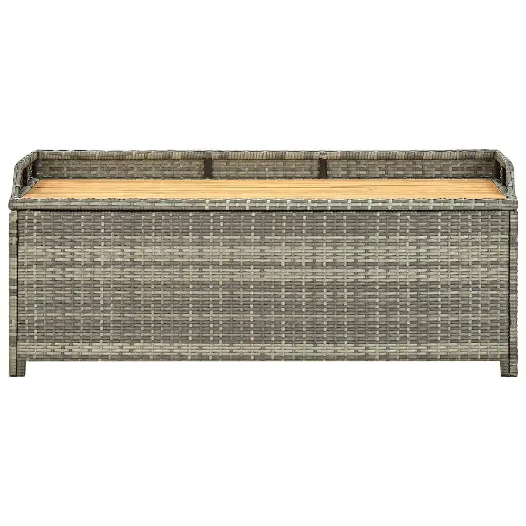 Andoer Garden Storage Bench 47.2 Poly Rattan Gray