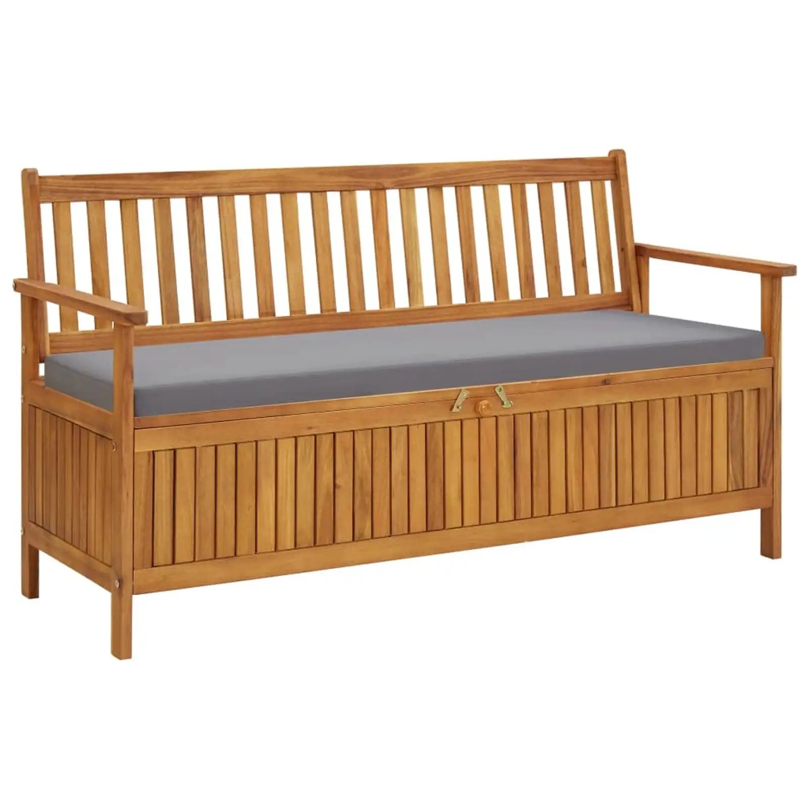 Andoer Garden Storage Bench with Cushion 58.3 Solid Acacia Wood