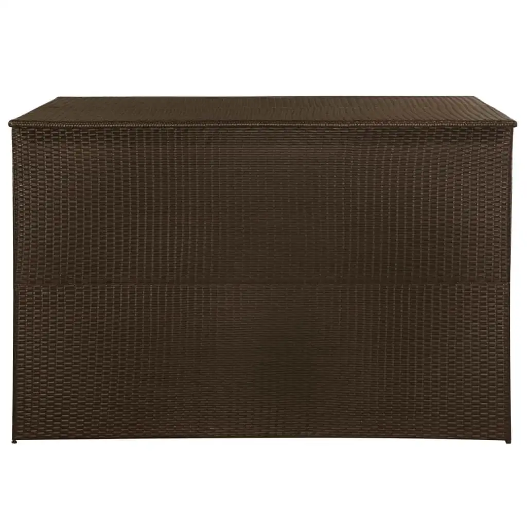 Andoer Garden Storage Box Easy to Assemble Poly Rattan Brown 59x39.4x39.4 Poly Rattan