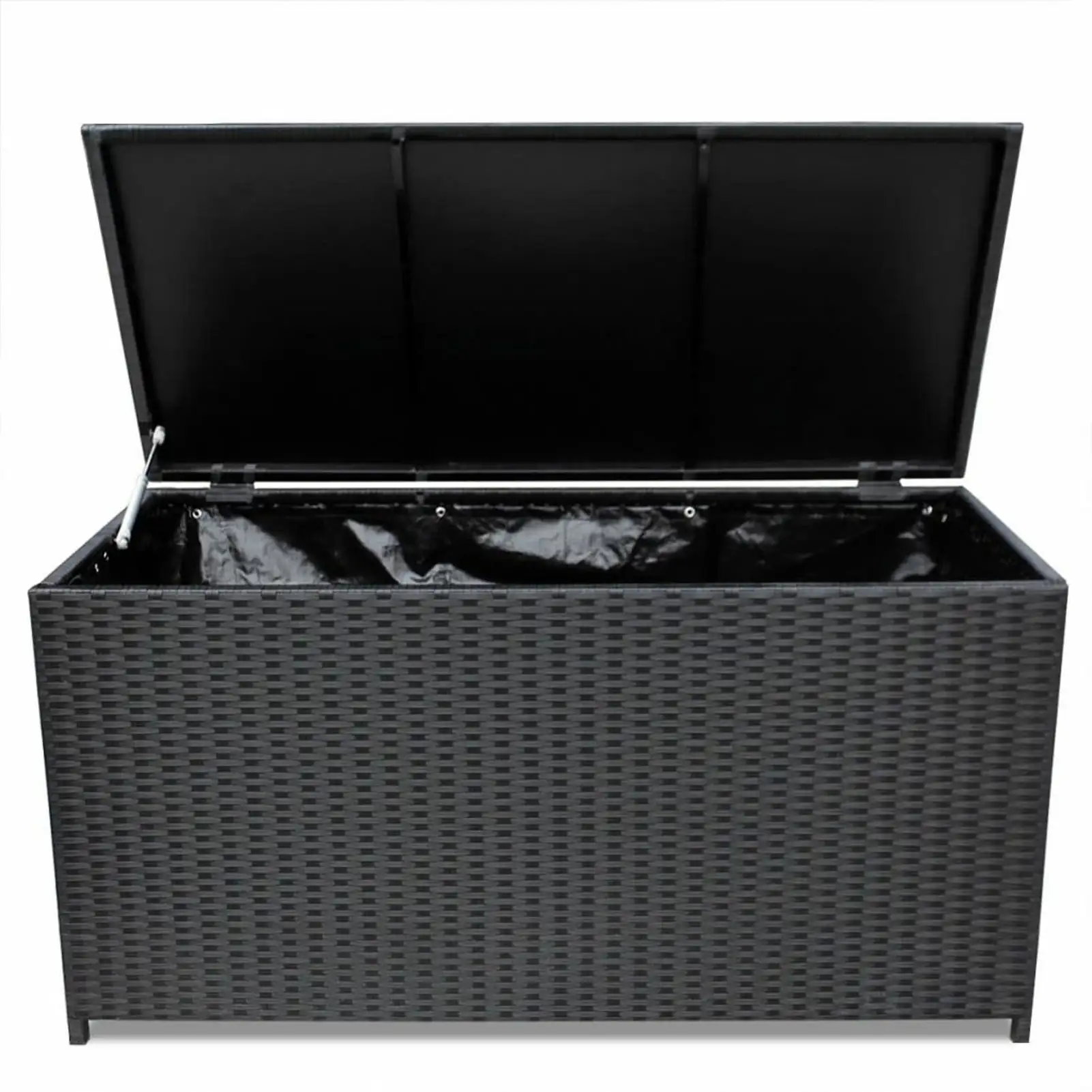 Andoer Garden Storage Box Large Capacity Poly Rattan Black 59x19.7x23.6 Poly Rattan