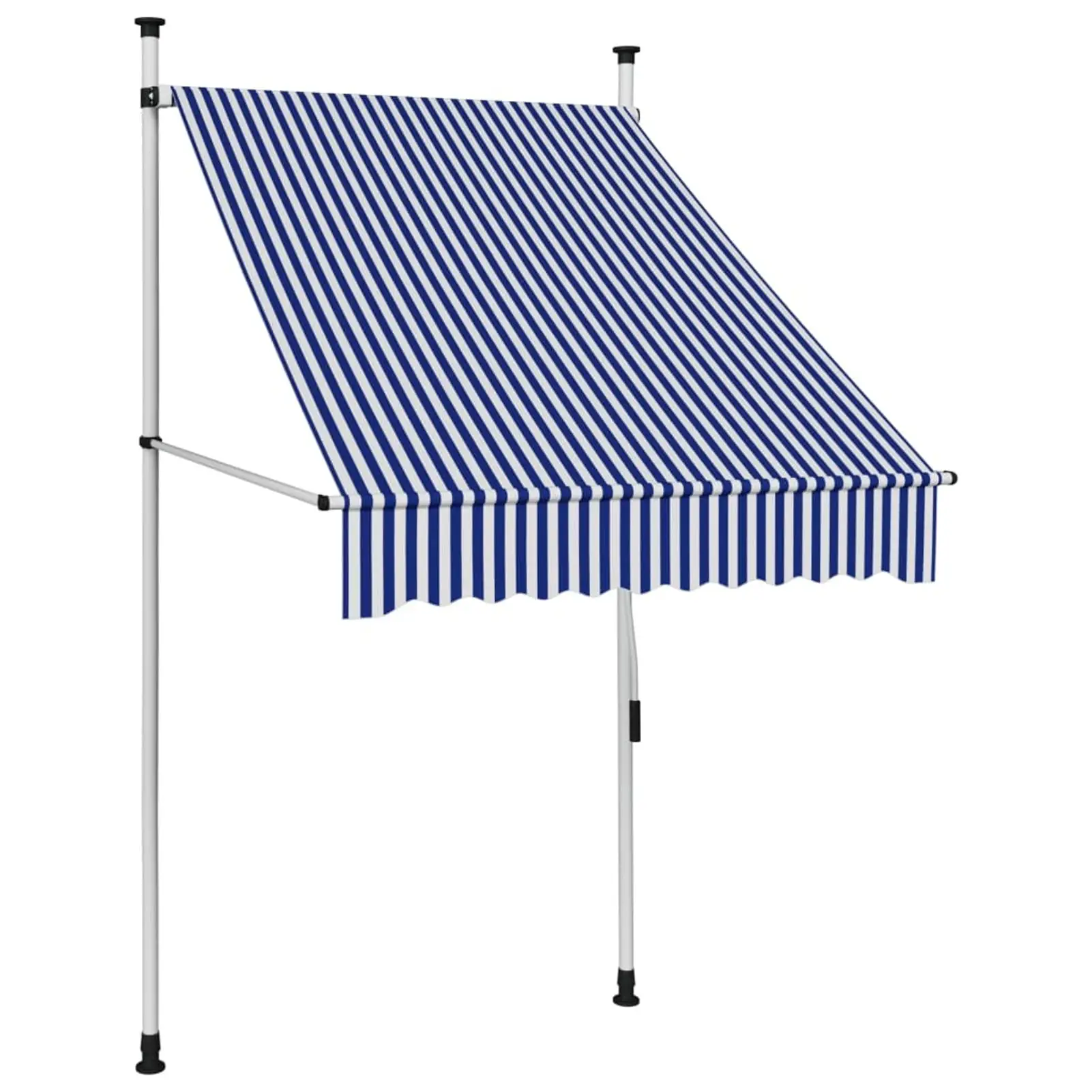 Andoer Manual Retractable Awning 39.4 Blue and White Stripes