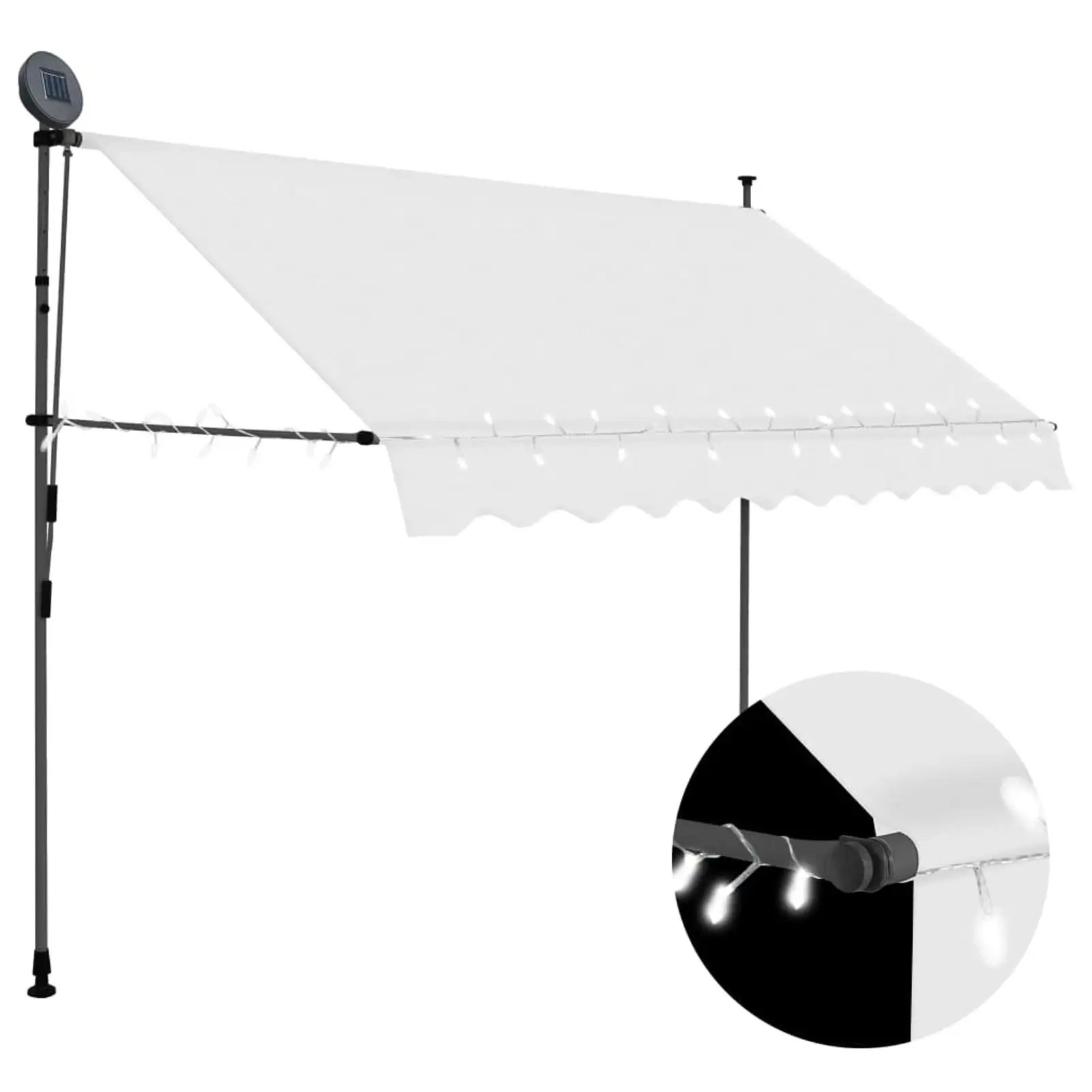 Andoer Manual Retractable Awning with LED 118.1 Cream