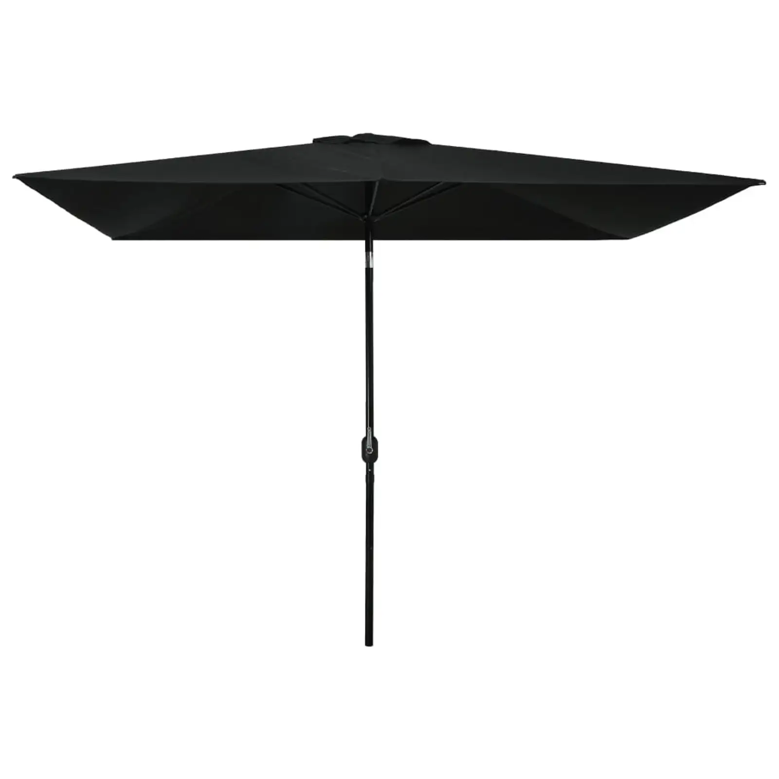 Andoer Outdoor Parasol with Metal Pole 118x78.7 Black