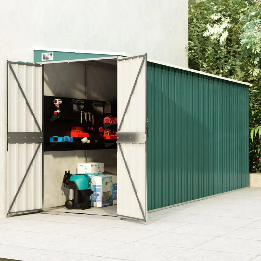 Andoer Wall-mounted Garden Shed Green 46.5x150.4x70.1 Galvanized Steel