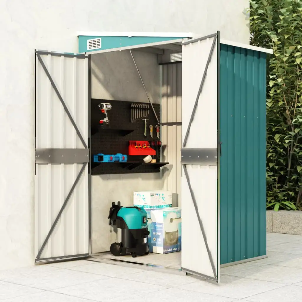 Andoer Wall-mounted Garden Shed Green 46.5x39.4x70.1 Galvanized Steel