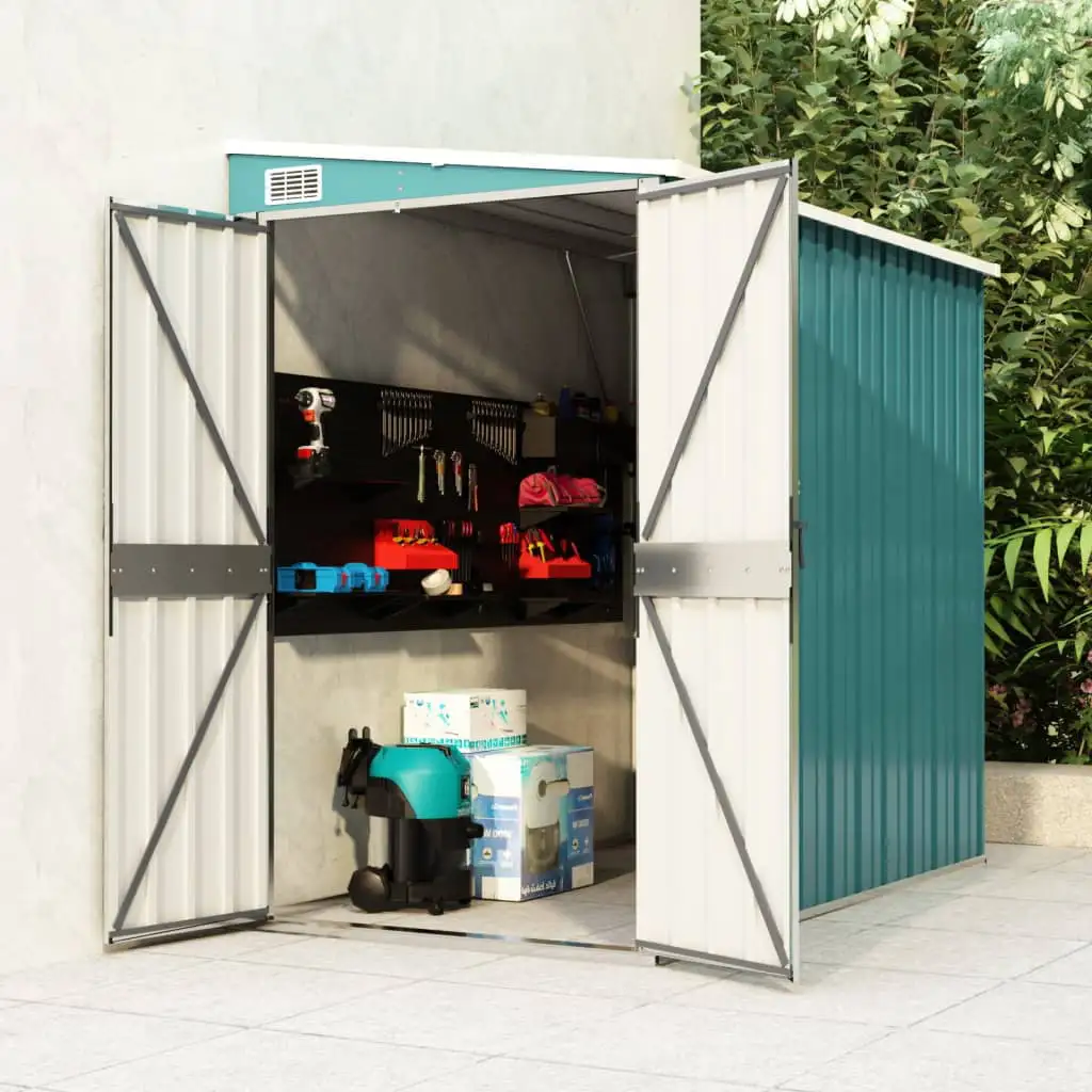 Andoer Wall-mounted Garden Shed Green 46.5x76.4x70.1 Galvanized Steel