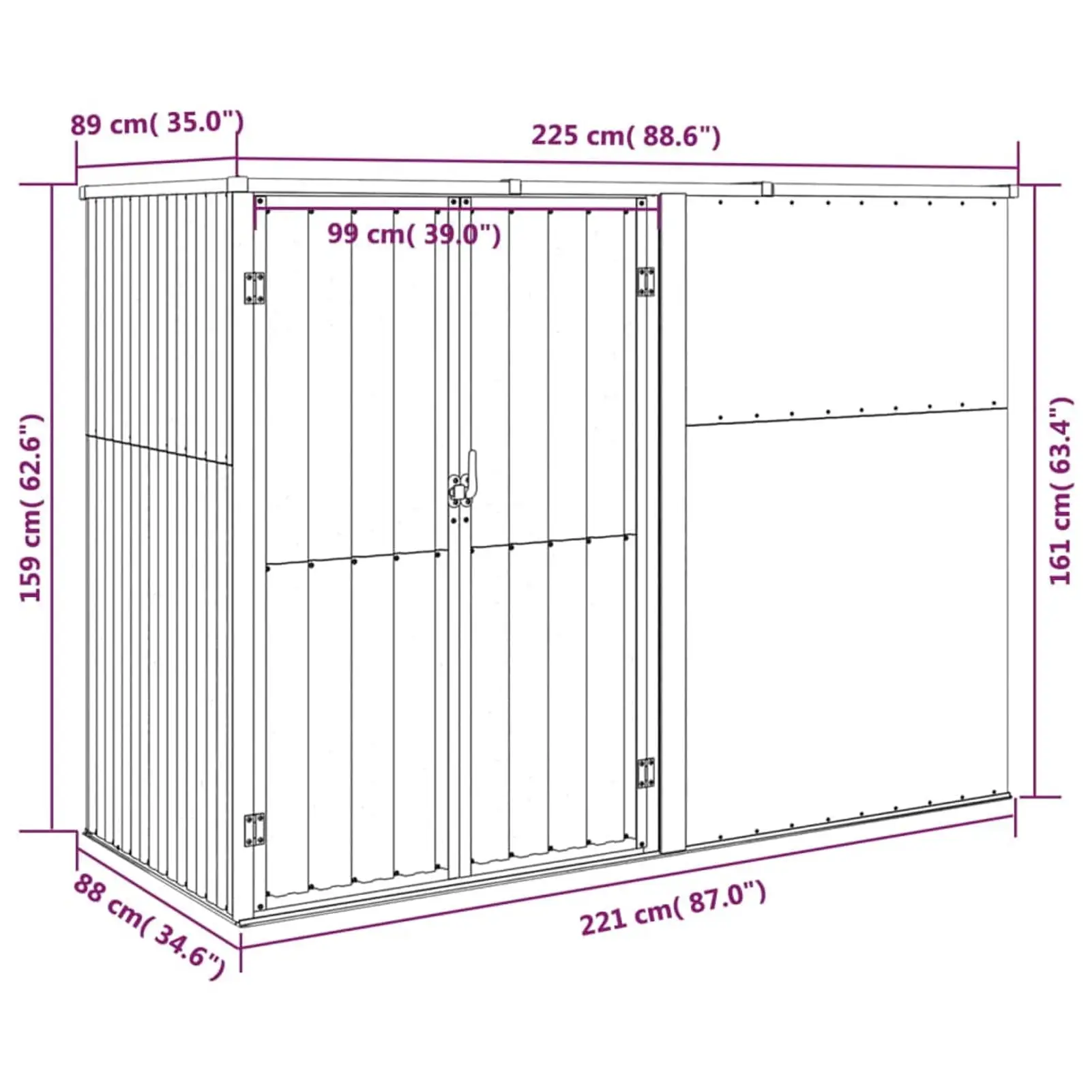 Andoer parcel.Lean To Shed Tool Shed To Shed Tool Floor Lean To Sheds With Sheds With Floor With Floor Lean Shed Sheds Rewis Steel Tool Shed With Door Shed Steel