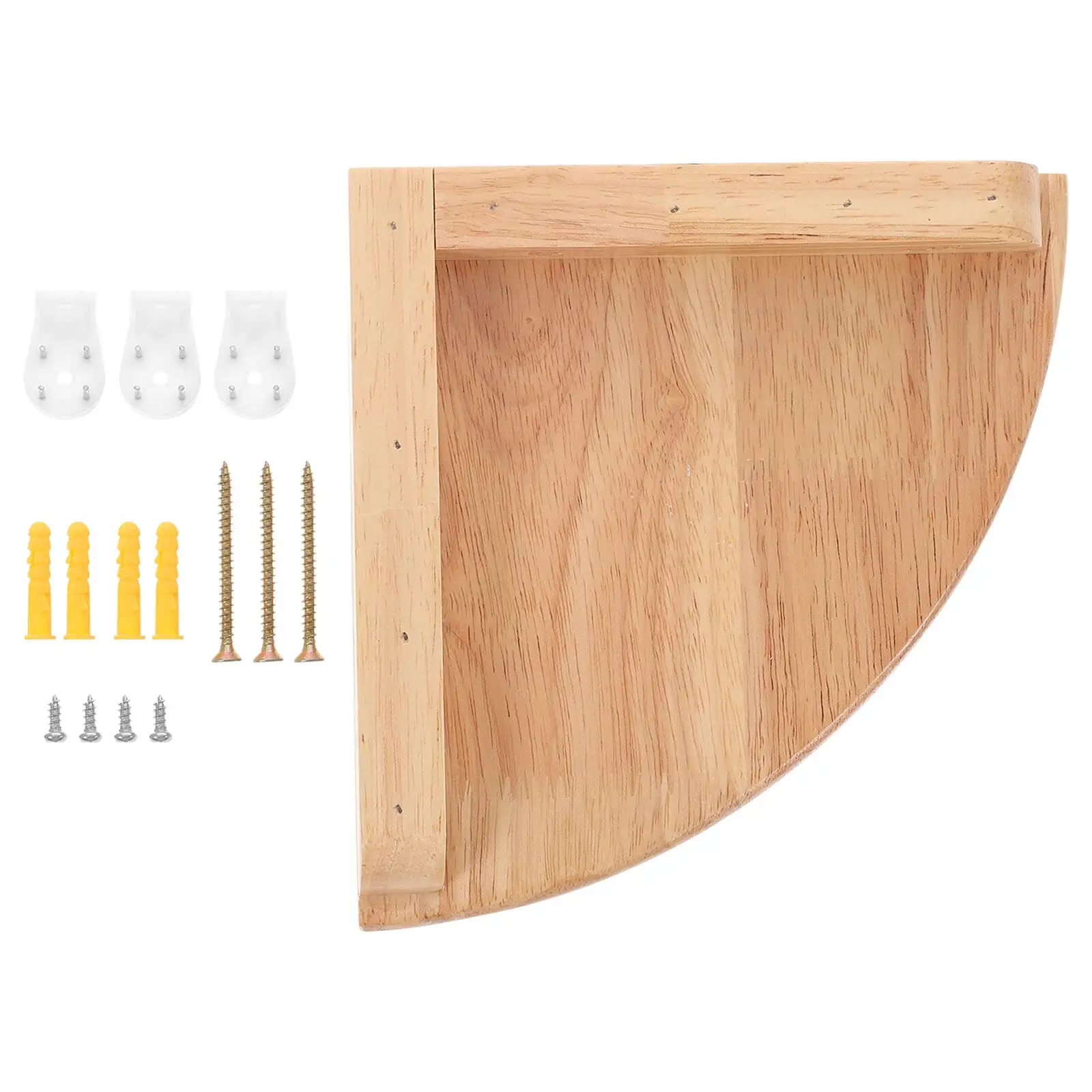 Angoily 7Inches White Oak Shelf Fan-Shape Wall Corner Shelf Practical Wall-mounted Corner Storage Rack for Home Bedroom Living Room18cm