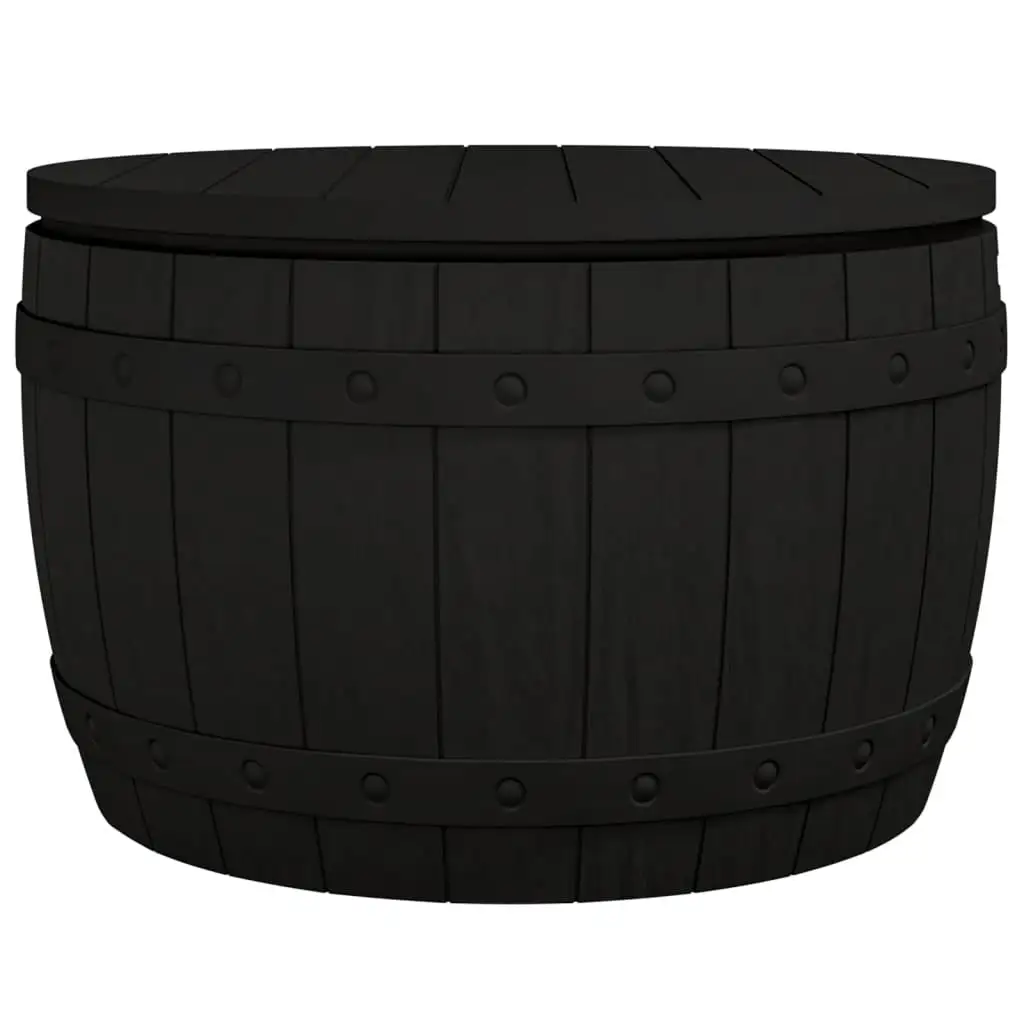 Anself 3-in-1 Patio Storage Box Black Polypropylene