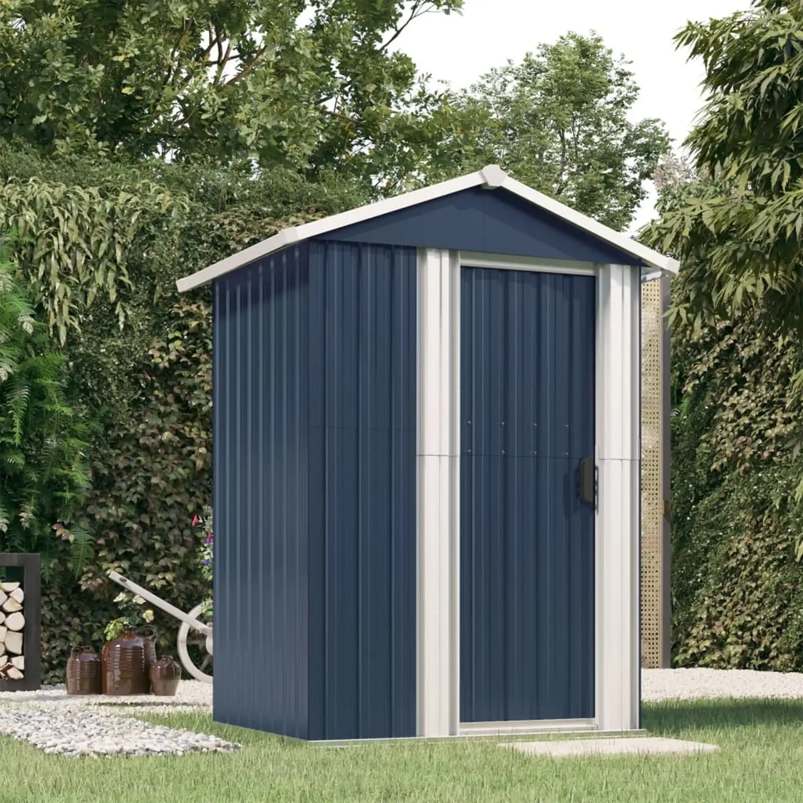 Anself Garden Shed Anthracite 49.6x38.4x69.7 Galvanized Steel