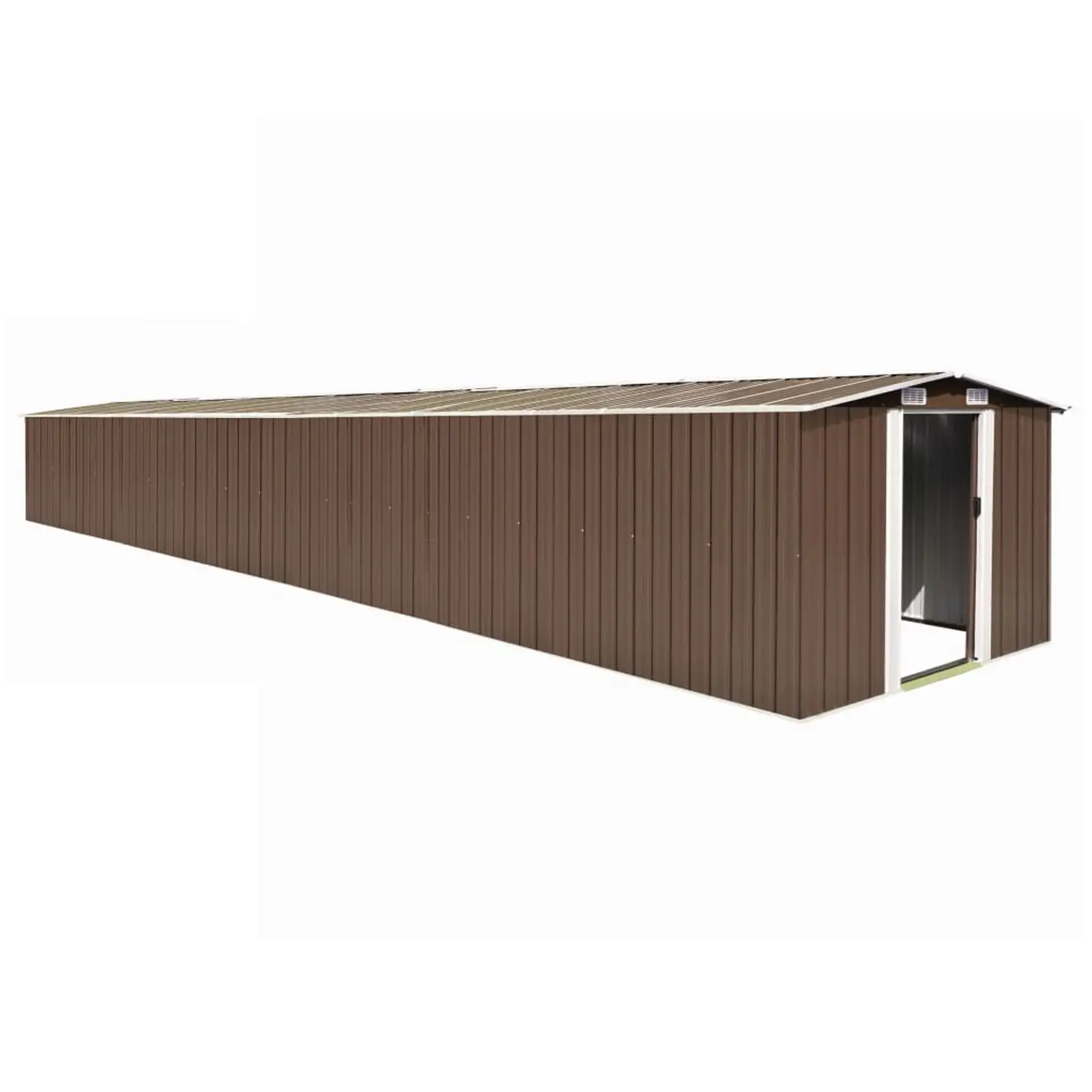 Anself Garden Shed Brown 101.2x389.8x71.3 Galvanized steel