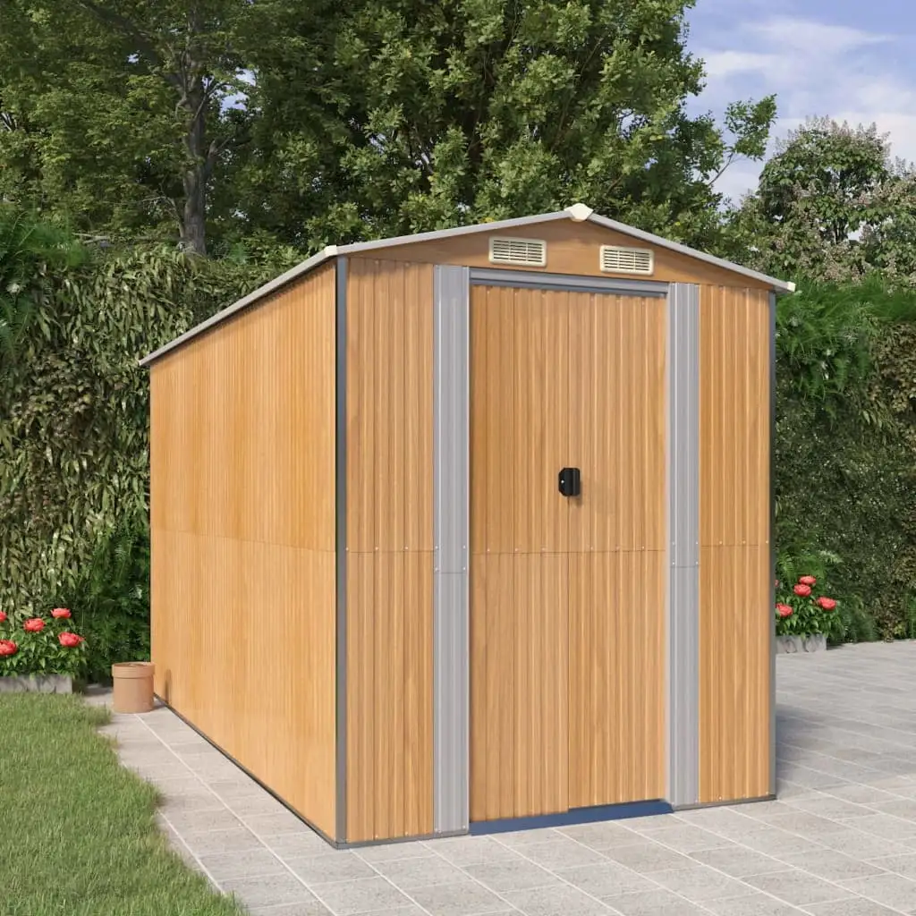 Anself Garden Shed Brown 75.6x140.6x87.8 Galvanized Steel