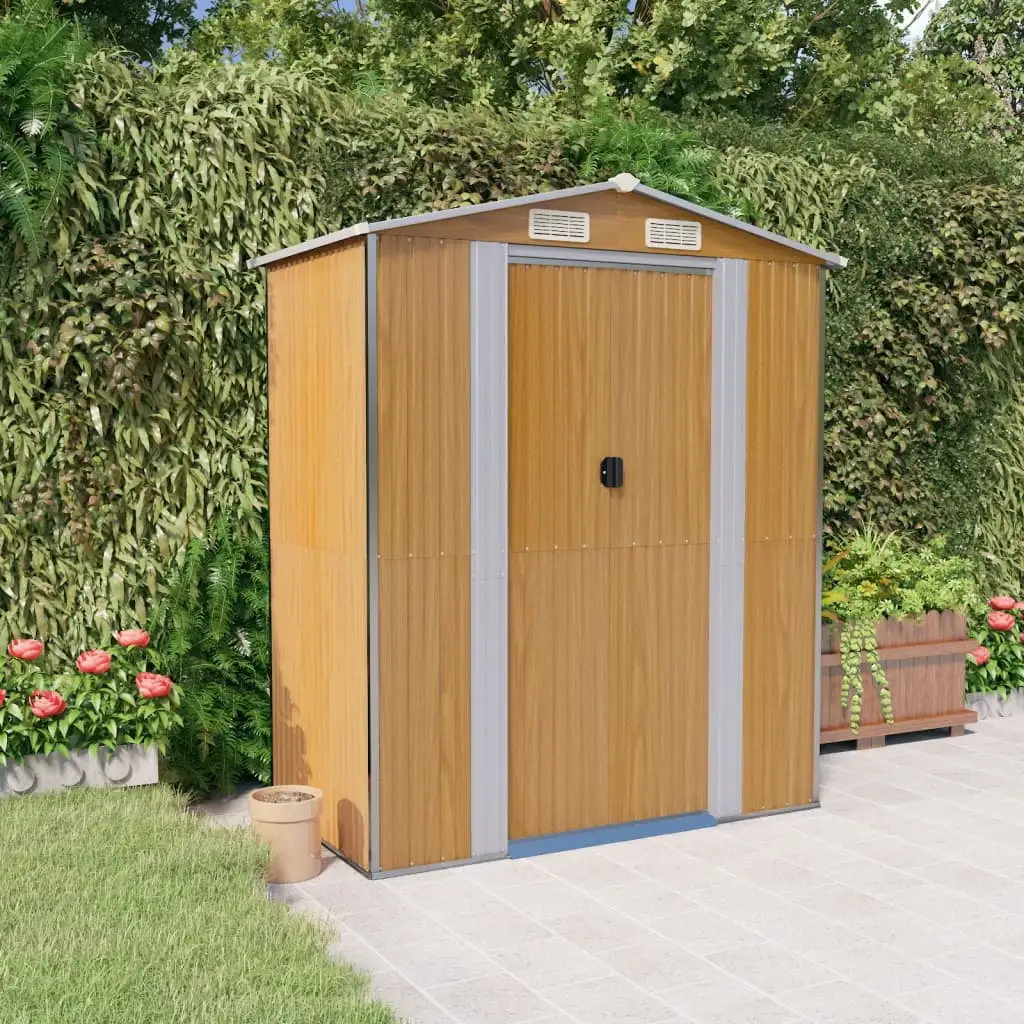 Anself Garden Shed Brown 75.6x42.5x87.8 Galvanized Steel