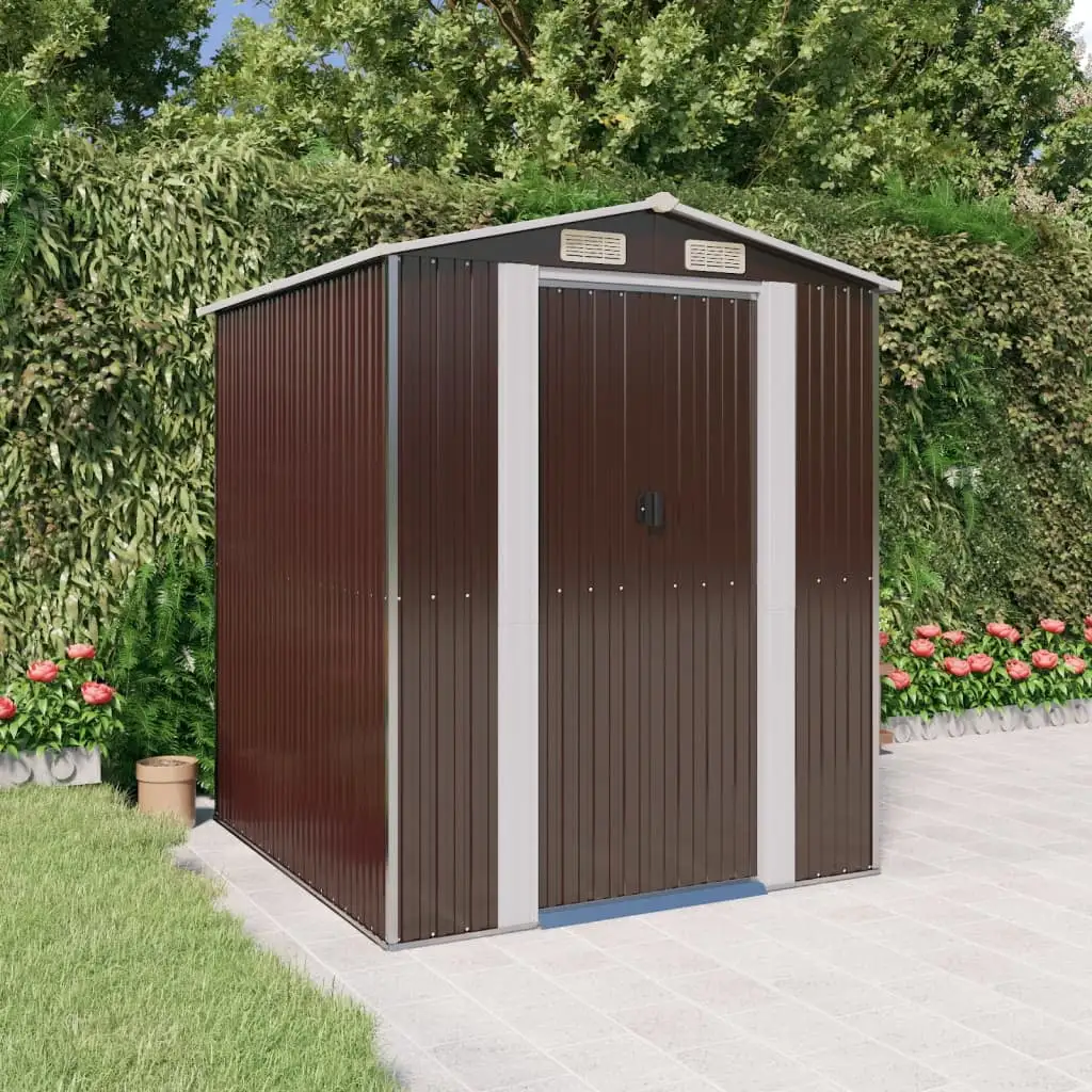 Anself Garden Shed Dark Brown 75.6x75.2x87.8 Galvanized Steel