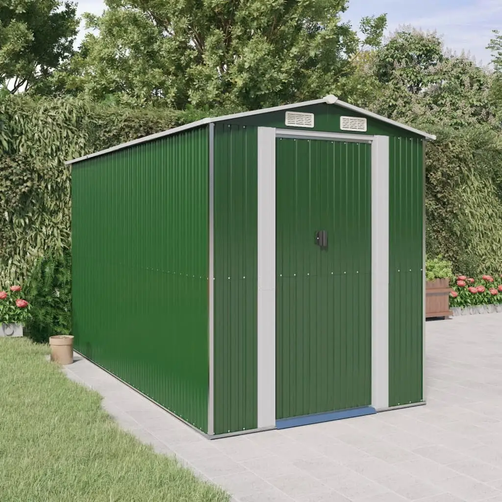 Anself Garden Shed Green 75.6x140.6x87.8 Galvanized Steel