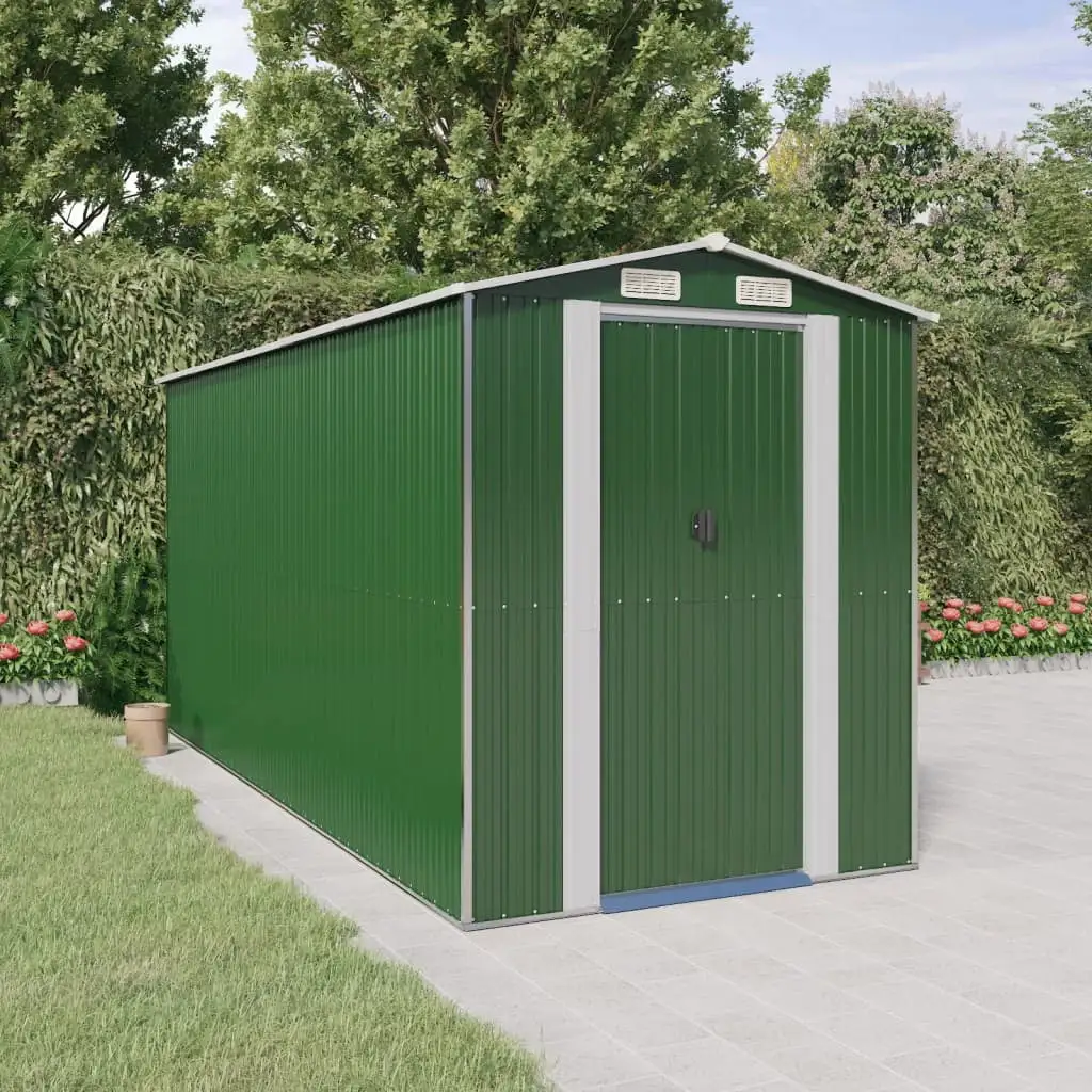 Anself Garden Shed Green 75.6x173.2x87.8 Galvanized Steel