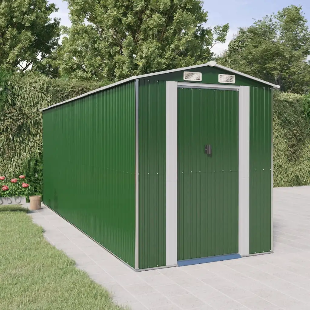 Anself Garden Shed Green 75.6x205.9x87.8 Galvanized Steel