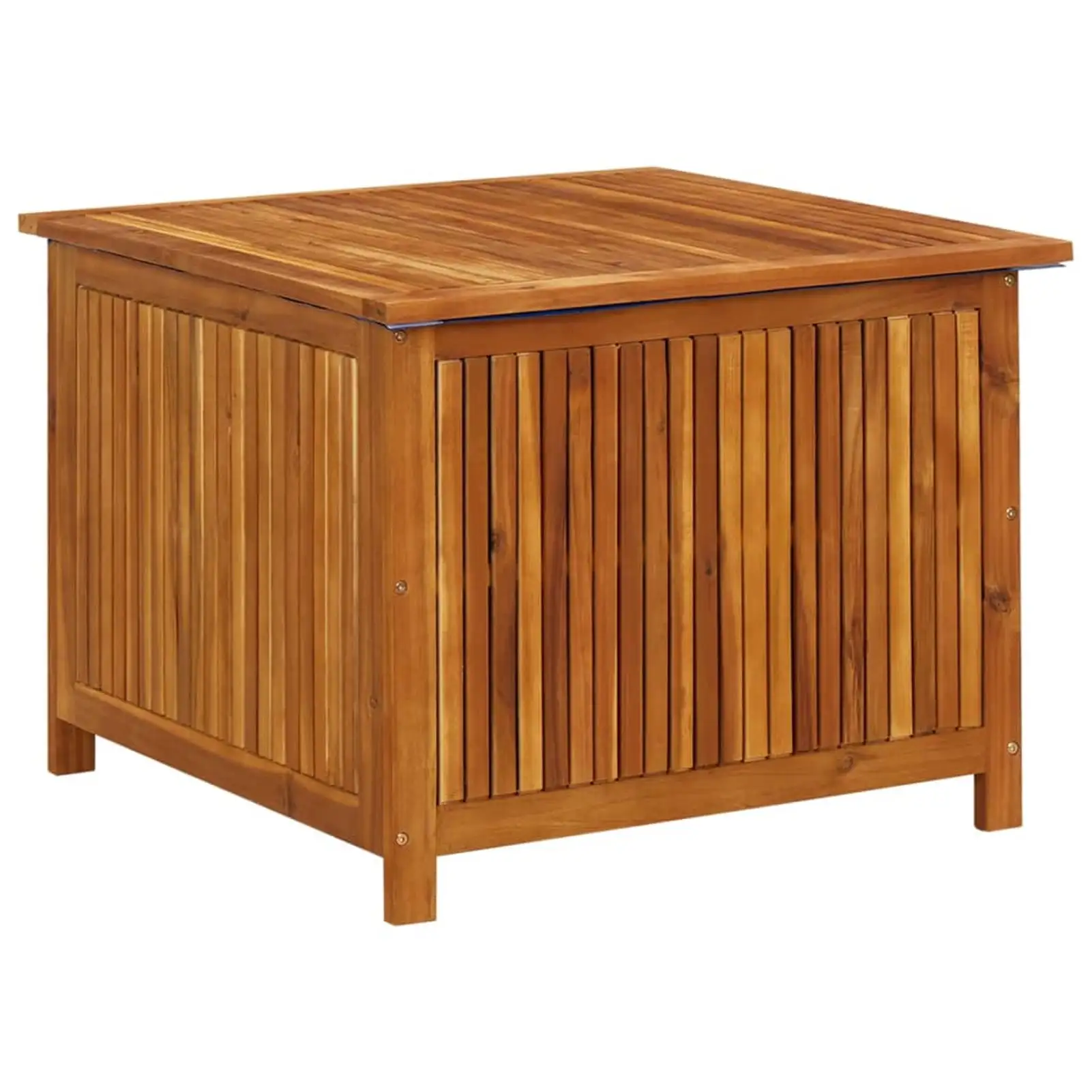 Anself Garden Storage Box Acacia Wood Storage Container Deck Box Tool Organization for Patio. Lawn. Poolside. Backyard. Furniture 29.5 x 29.5 x 22.8 Inches (W x D x H)