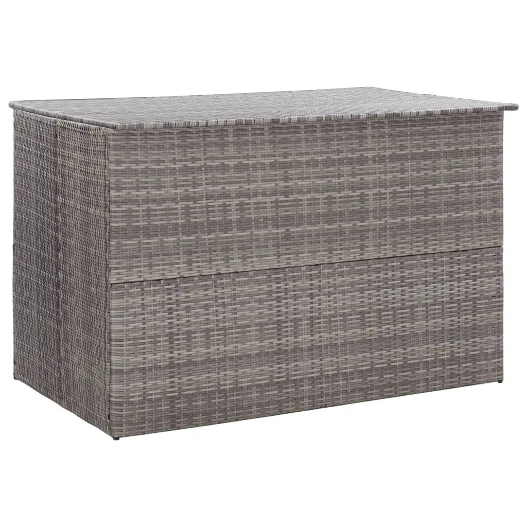 Anself Garden Storage Box Gray Poly Rattan Storage Container Deck Box Garden Tool Organization for Patio. Lawn. Poolside. Backyard. Furniture 59.1 x 39.4 x 39.4 Inches (W x D x H)