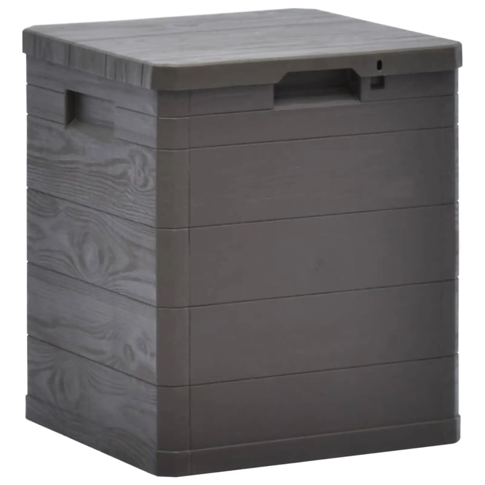 Anself Garden Storage Deck Box Plastic 23.8 Gal Lockable Garden Container Cabinet Toolbox for Patio. Lawn. Poolside. Backyard Outdoor Furniture Brown 16.7 x 17.3 x 19.7 Inches (W x D x H)