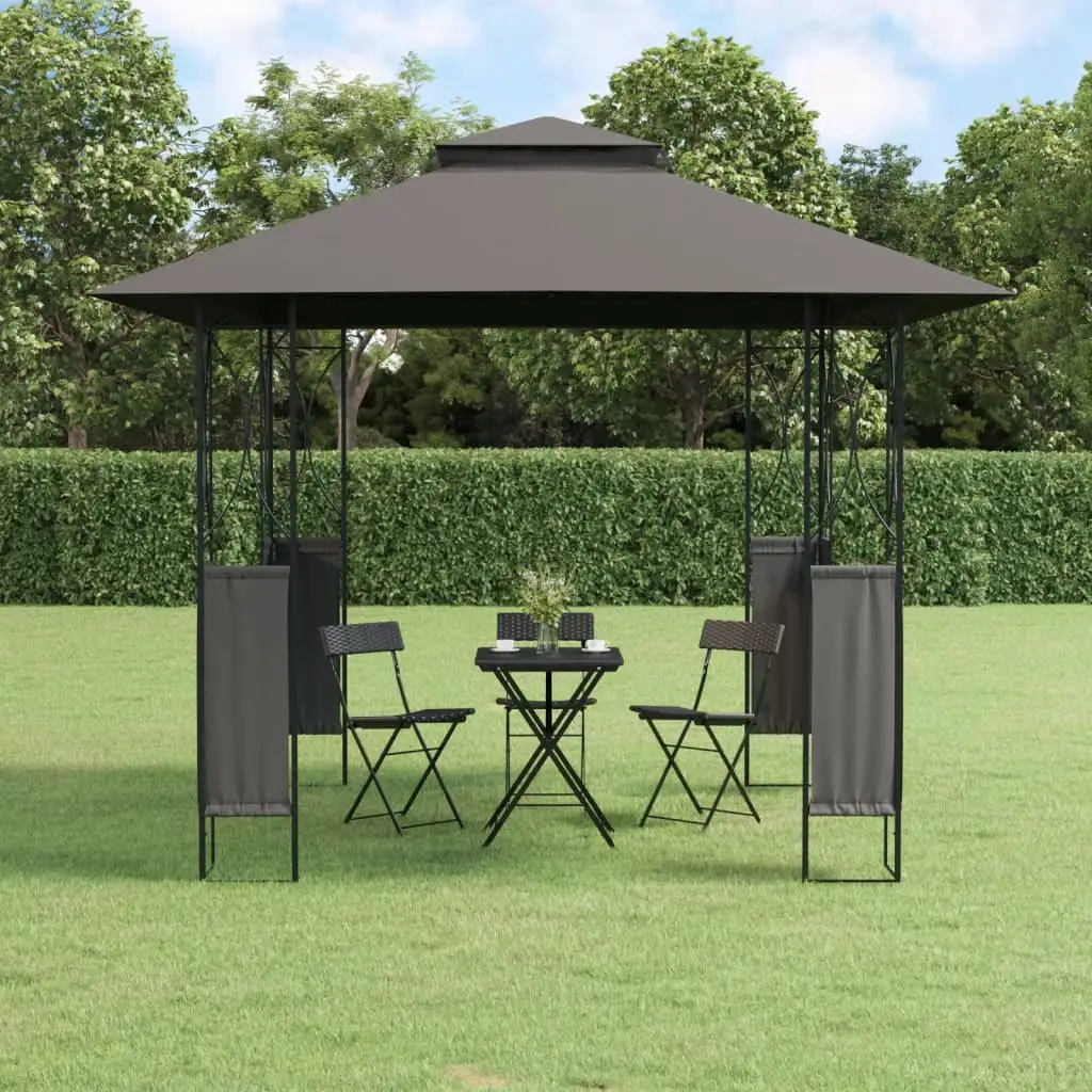 Anself Gazebo with Roof Anthracite 118.1x118.1x106.3 Steel