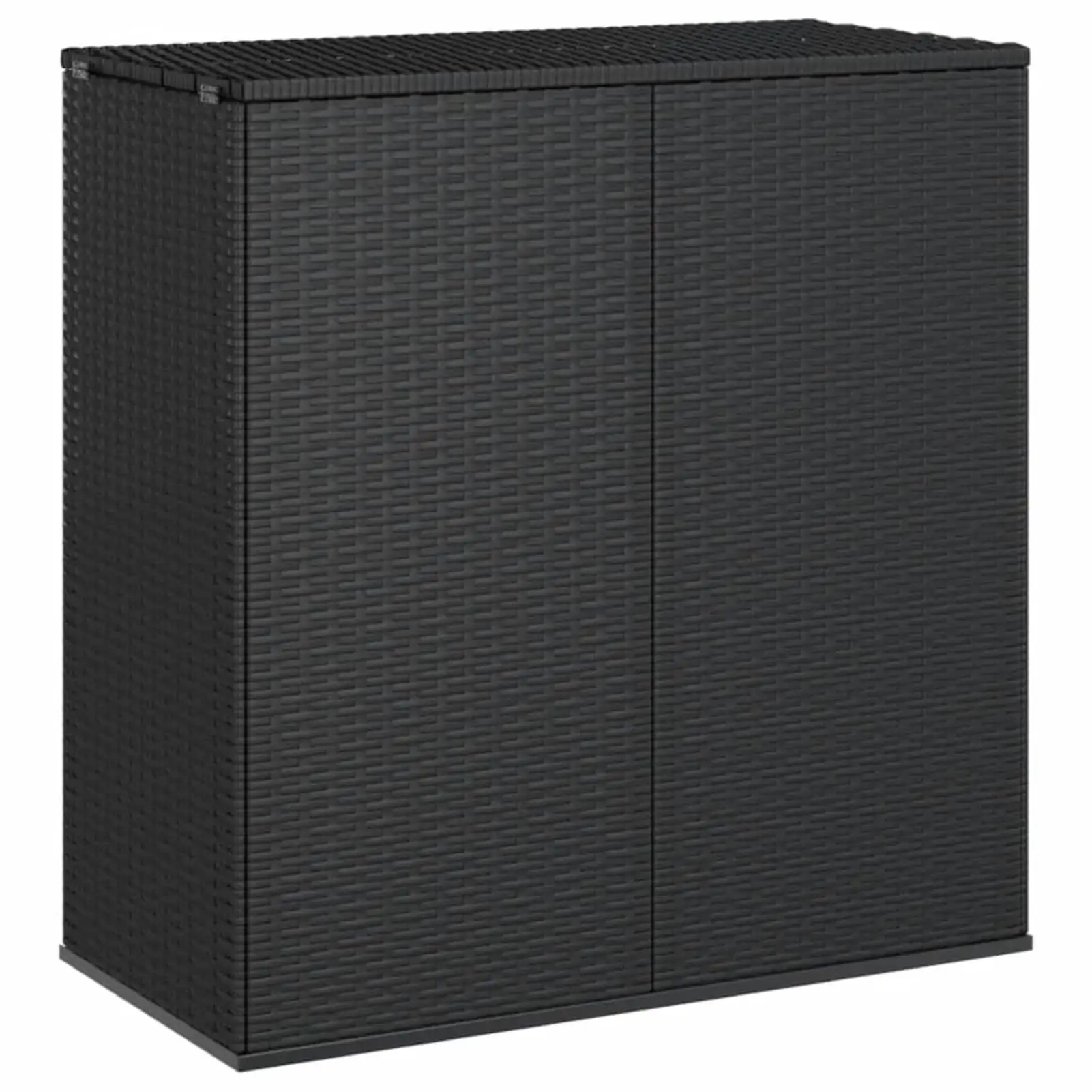 Anself Patio Cushion Box PE Rattan Black Garden Storage Deck Box Storage Container for Patio. Lawn. Poolside. Indoor 39.4 x 19.3 x 40.7 Inches (L x W x H)