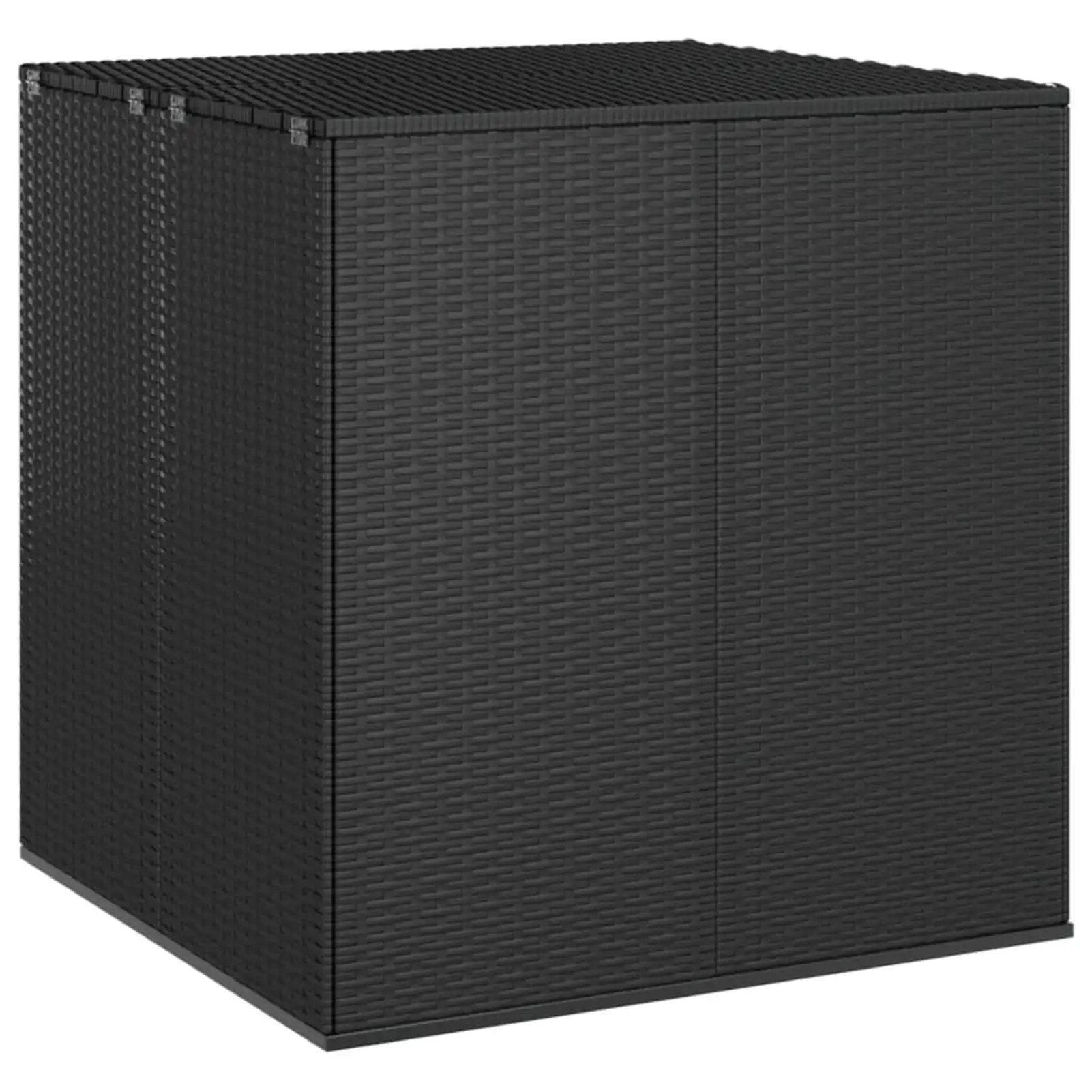 Anself Patio Cushion Box PE Rattan Black Garden Storage Deck Box Storage Container for Patio. Lawn. Poolside. Indoor 39.4 x 38.4 x 40.9 Inches (L x W x H)