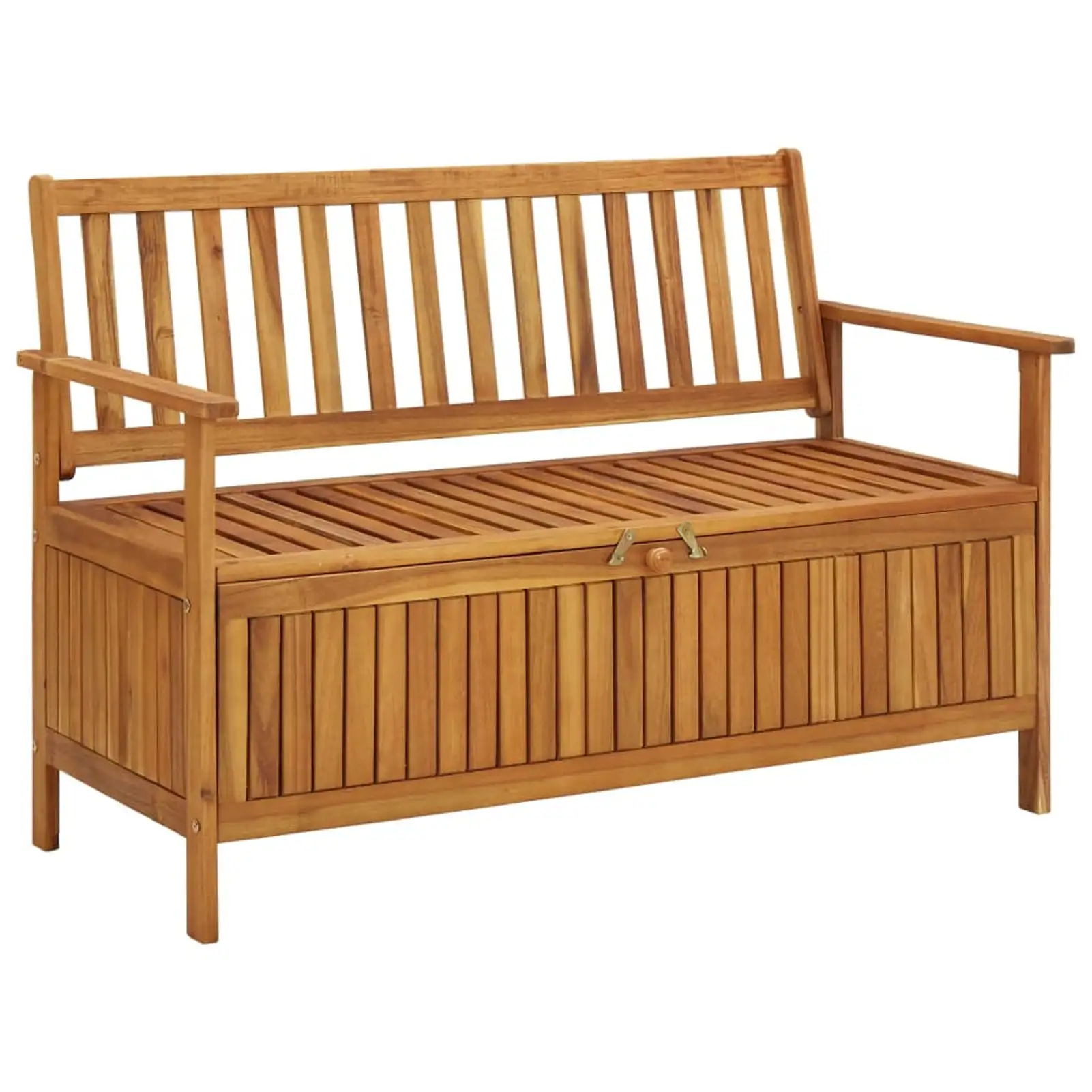 Anself Patio Storage Bench with 1 Compartment Acacia Wood Bench for Garden. Lawn. Poolside. Terrace. Backyard Furniture 47.2 x 24.8 x 33.1 Inches (W x D x H)