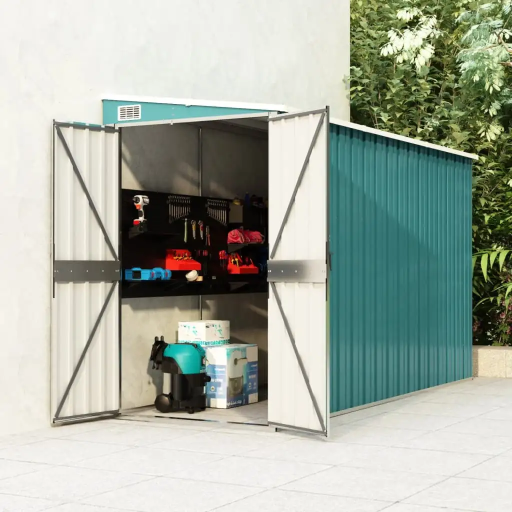 Anself Wall-mounted Garden Shed Green 46.5x113.4x70.1 Galvanized Steel