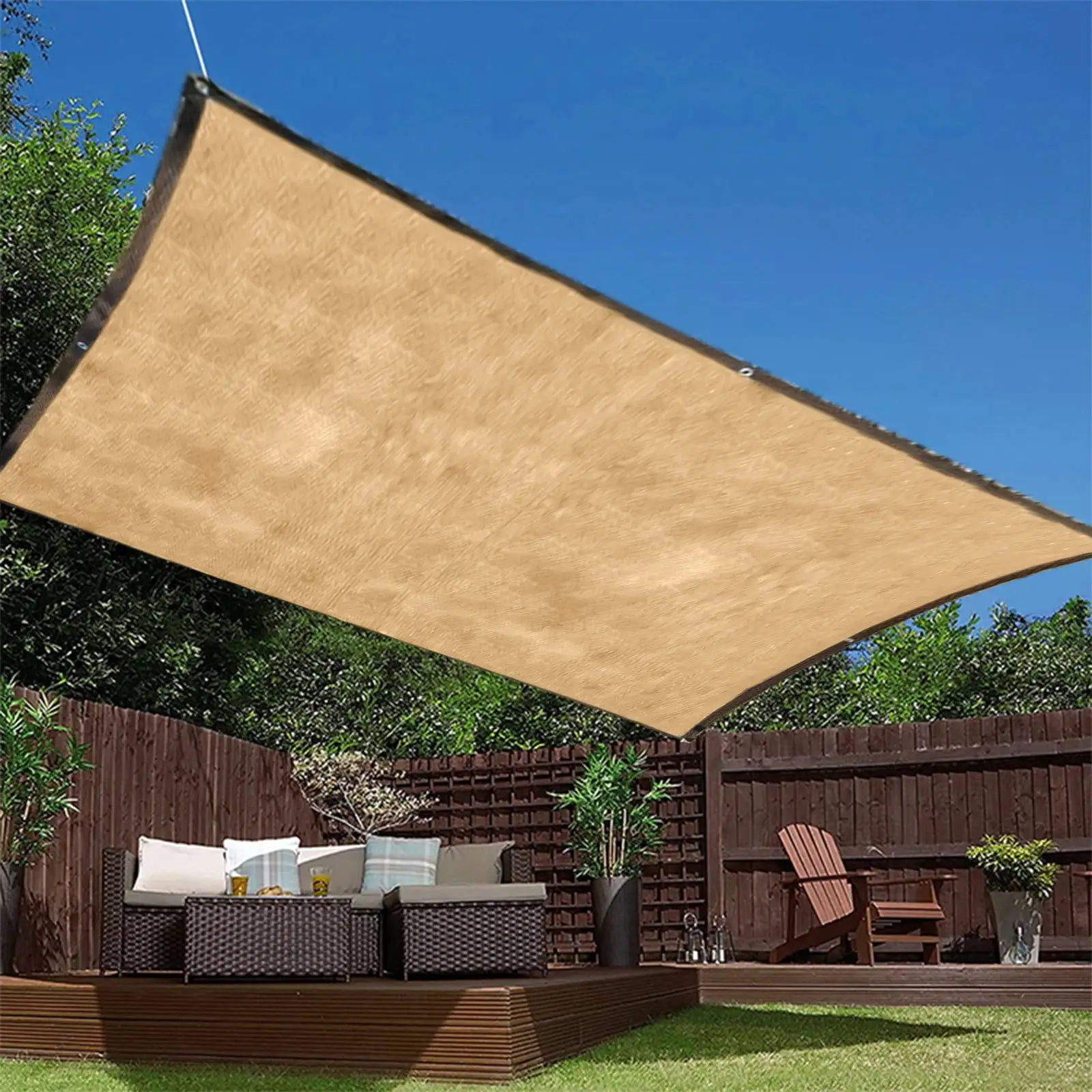 Apmemiss Clearance Sun Shade Canopy Outdoor Sunshade Swimming Pool Sun Awning Sunshine Protection Rectangle Shade Canopy Sunshine Block for Patio Garden Facility with Ropes on Sale and Clearance