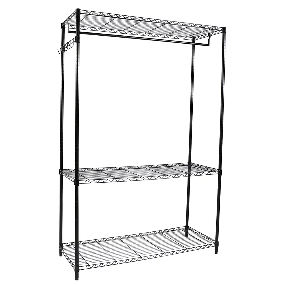 Apollo Hardware Black 3-Shelf Garment Rack 18x48x72