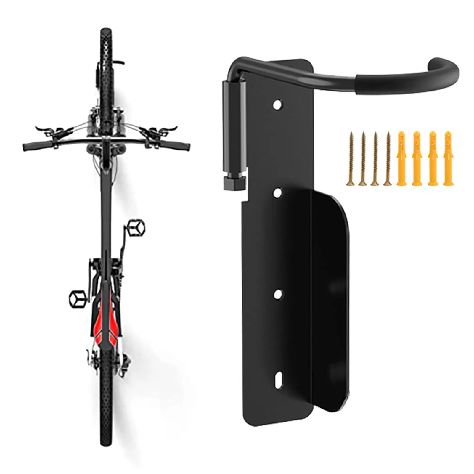 Aqyh Garage Wall Mount Bike Rack - Vertical Bike Display - Hanging Hook - Helmet Storage - Universal Bicycle Parking Rack