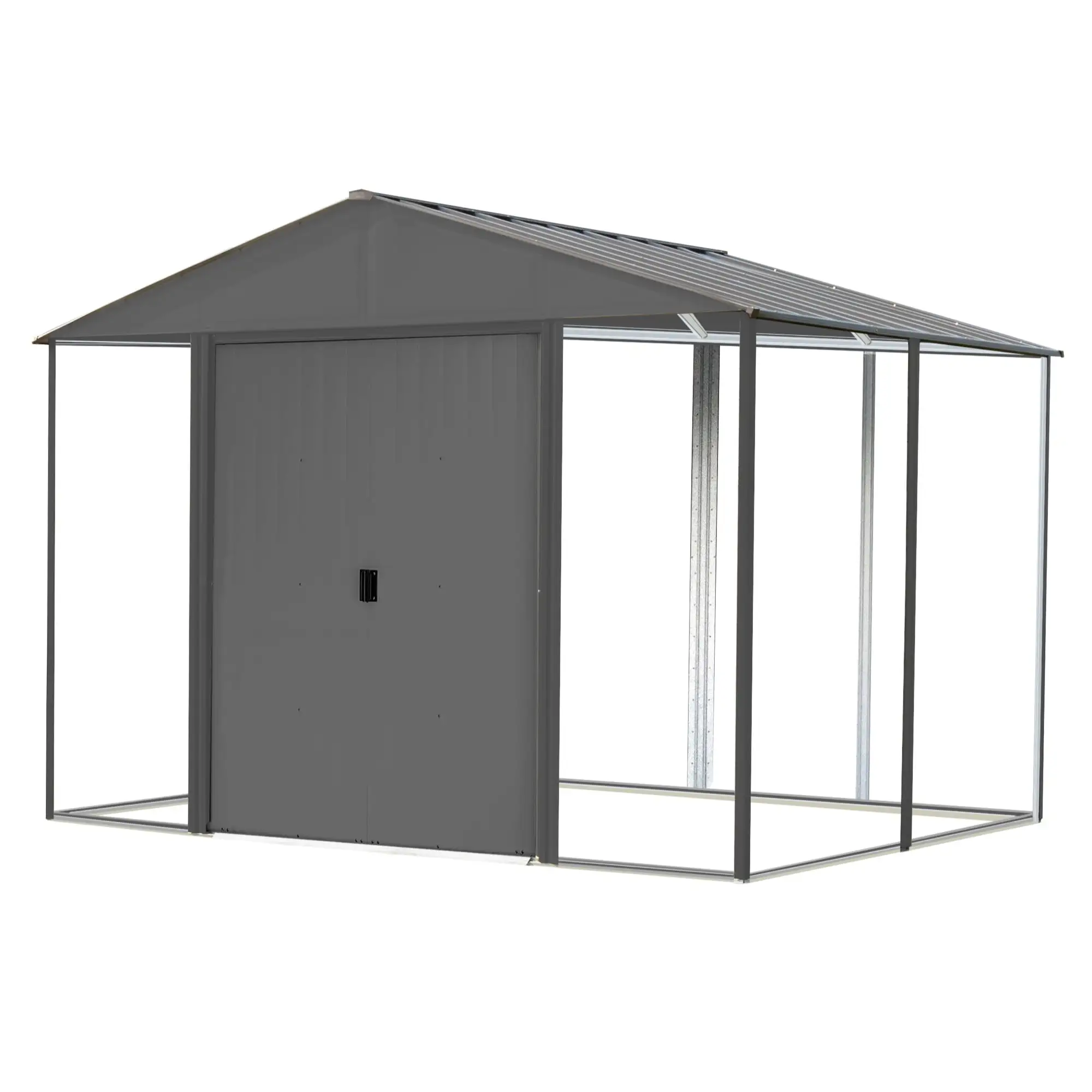 Arrow 8 x 10 ft. Steel Hybrid Storage Shed. Gray