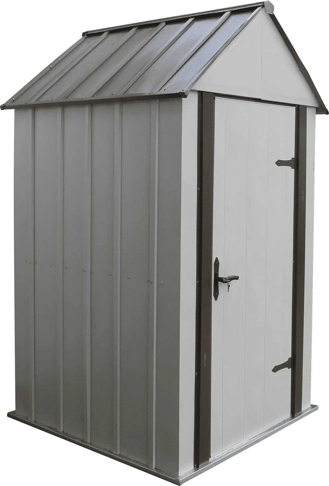 Arrow Designer Metro Steel Storage Shed. 4 x 4 ft. Java/Sand