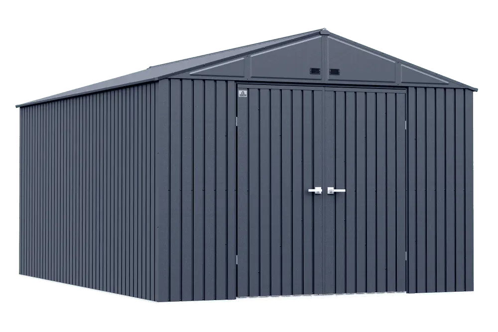 Arrow Elite Steel Storage Shed. 10x14. Anthracite