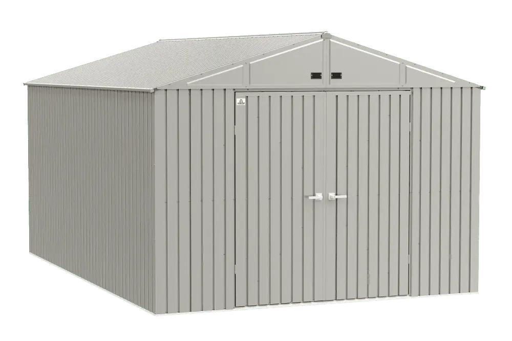 Arrow Elite Steel Storage Shed. 10x14. Cool Grey