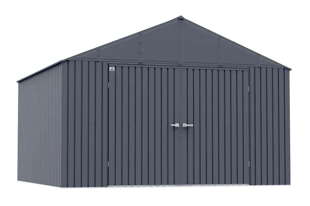 Arrow Elite Steel Storage Shed. 12x12. Anthracite