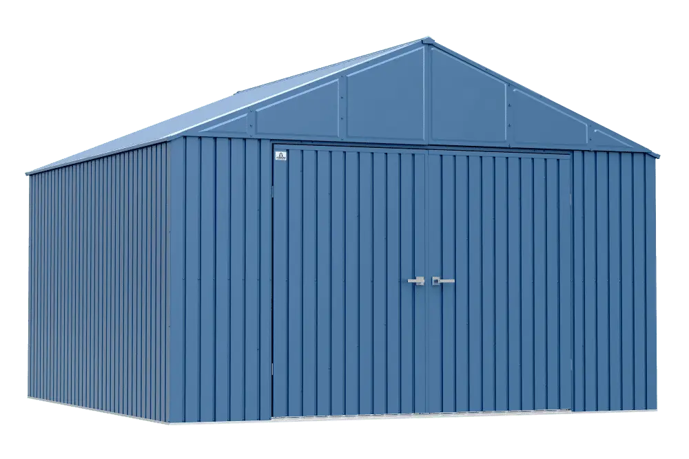 Arrow Elite Steel Storage Shed. 12x12. Blue Grey