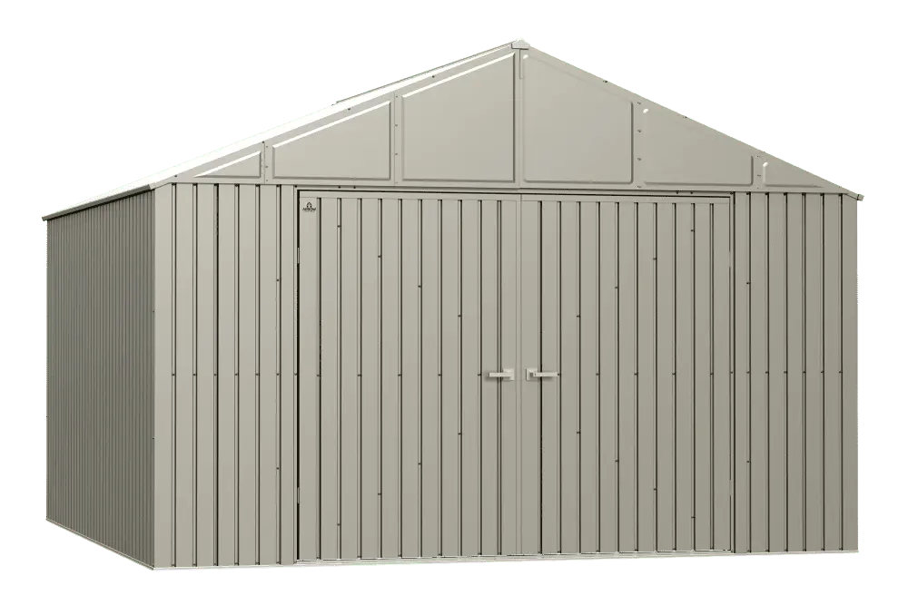 Arrow Elite Steel Storage Shed. 12x12. Cool Grey