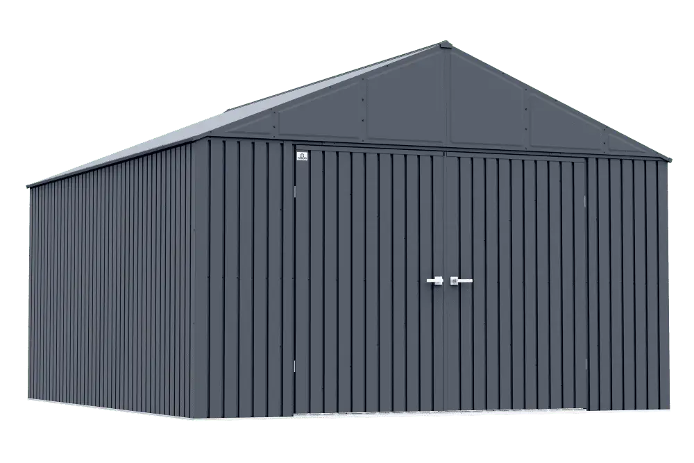 Arrow Elite Steel Storage Shed. 12x14. Anthracite