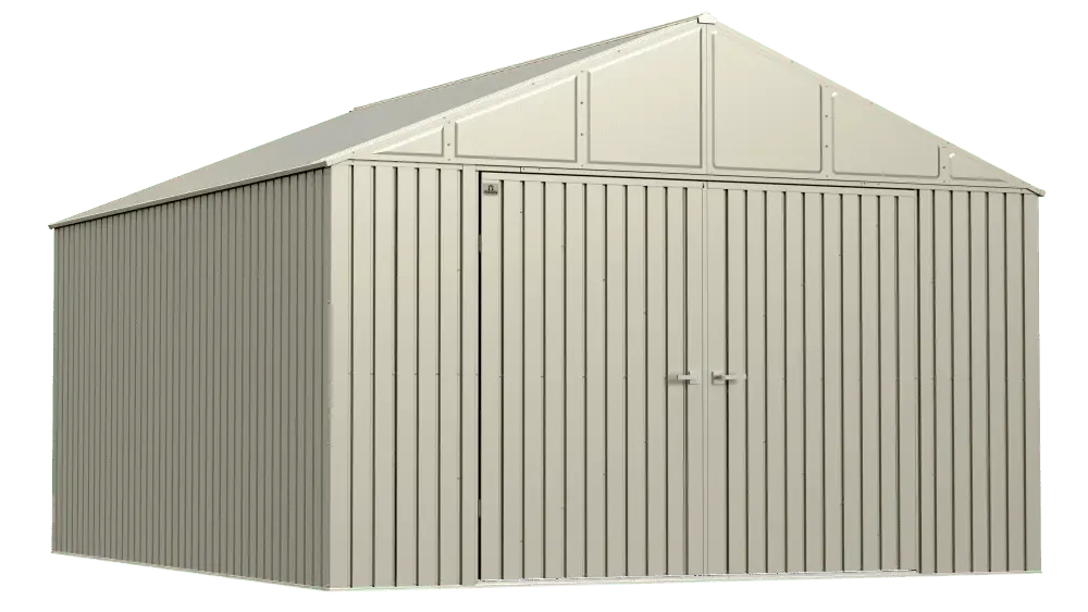 Arrow Elite Steel Storage Shed. 12x14. Cool Grey