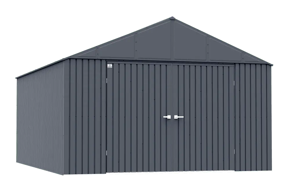 Arrow Elite Steel Storage Shed. 12x16. Anthracite