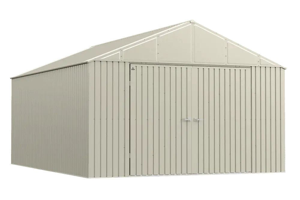 Arrow Elite Steel Storage Shed. 12x16. Cool Grey