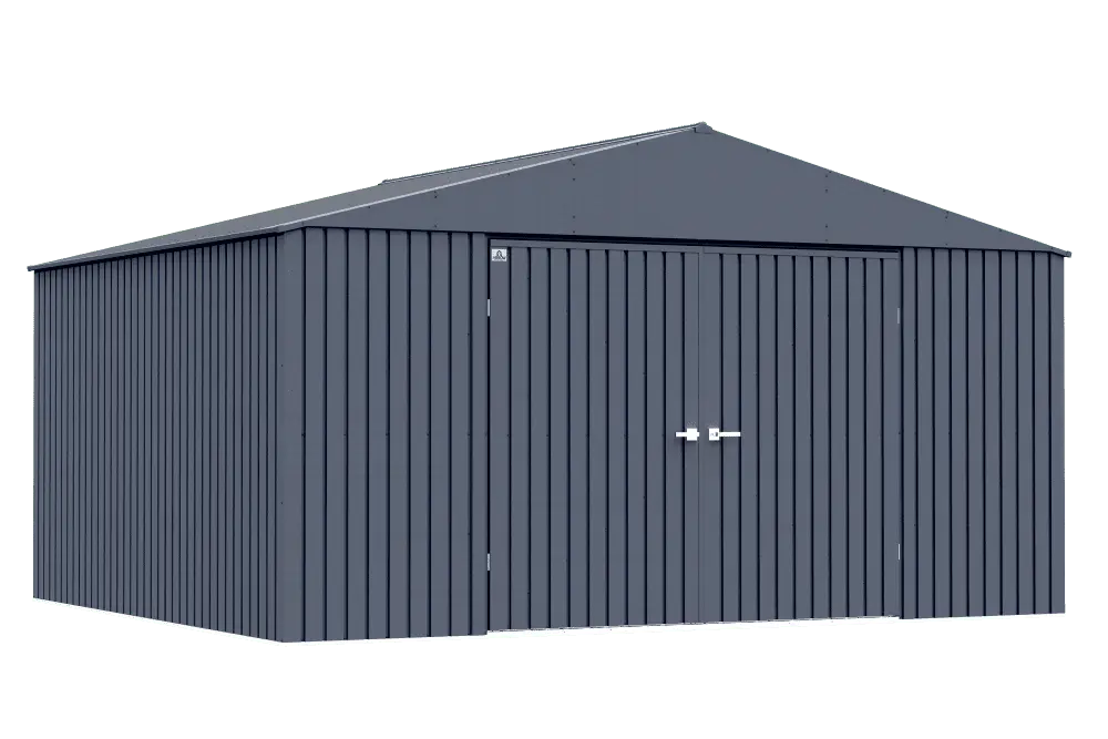 Arrow Elite Steel Storage Shed. 14x12. Anthracite