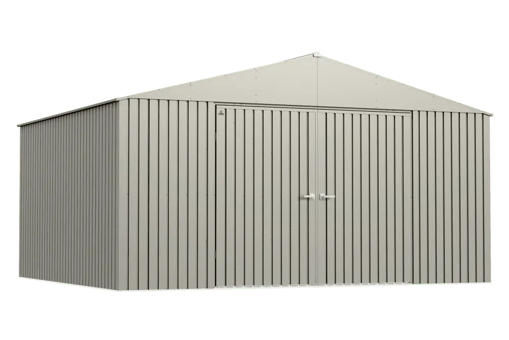 Arrow Elite Steel Storage Shed. 14x12. Cool Grey