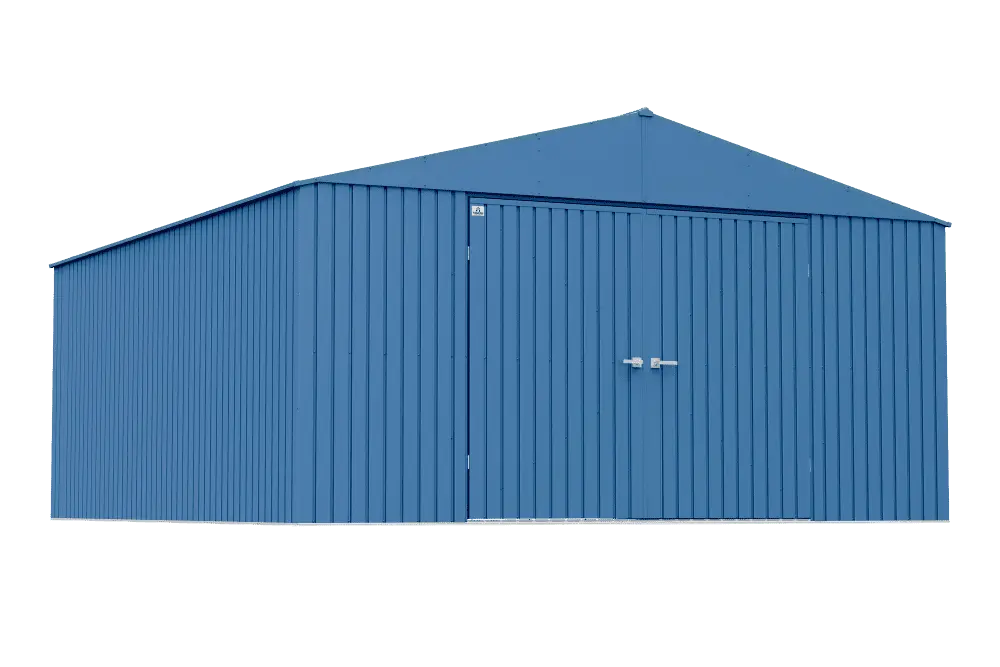 Arrow Elite Steel Storage Shed. 14x16. Blue Grey