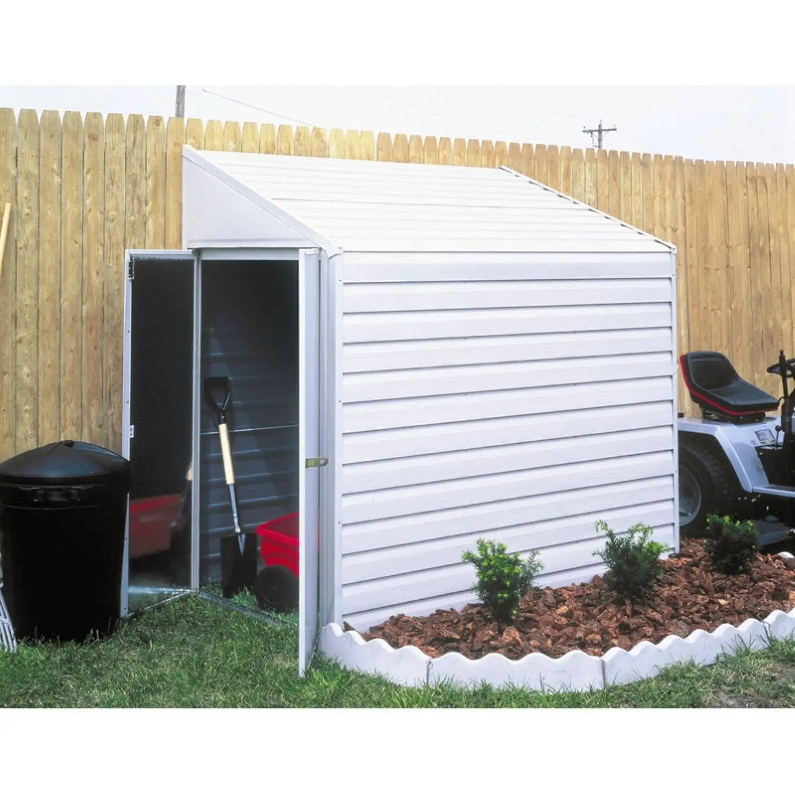 Arrow Storage Products YS410 Yardsaver 4Ft X 10Ft Steel Eggsheel- Door=W38.5In