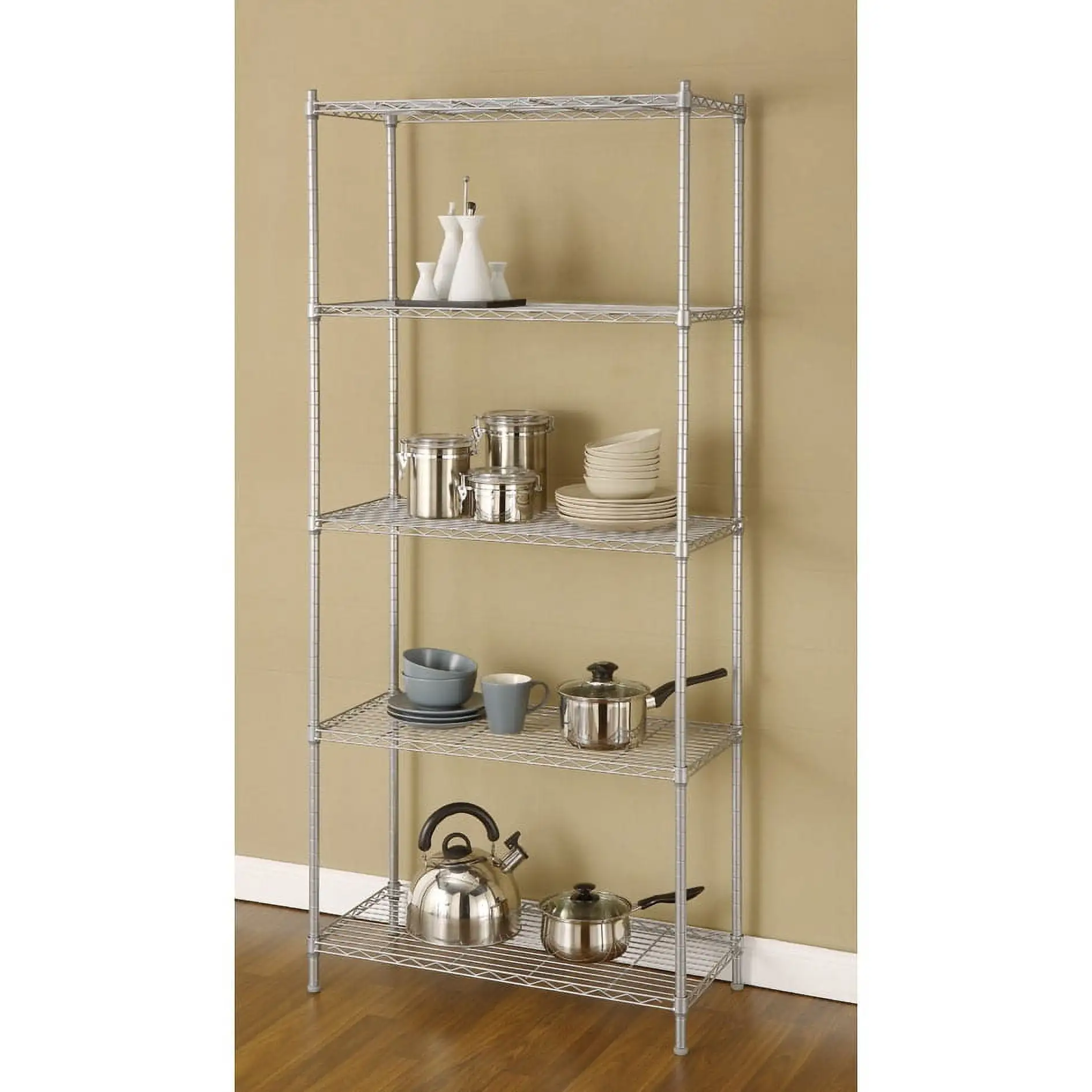 Artiva USA 68-inches 5-shelf Silver Grey Metal Wire Shelving Rack