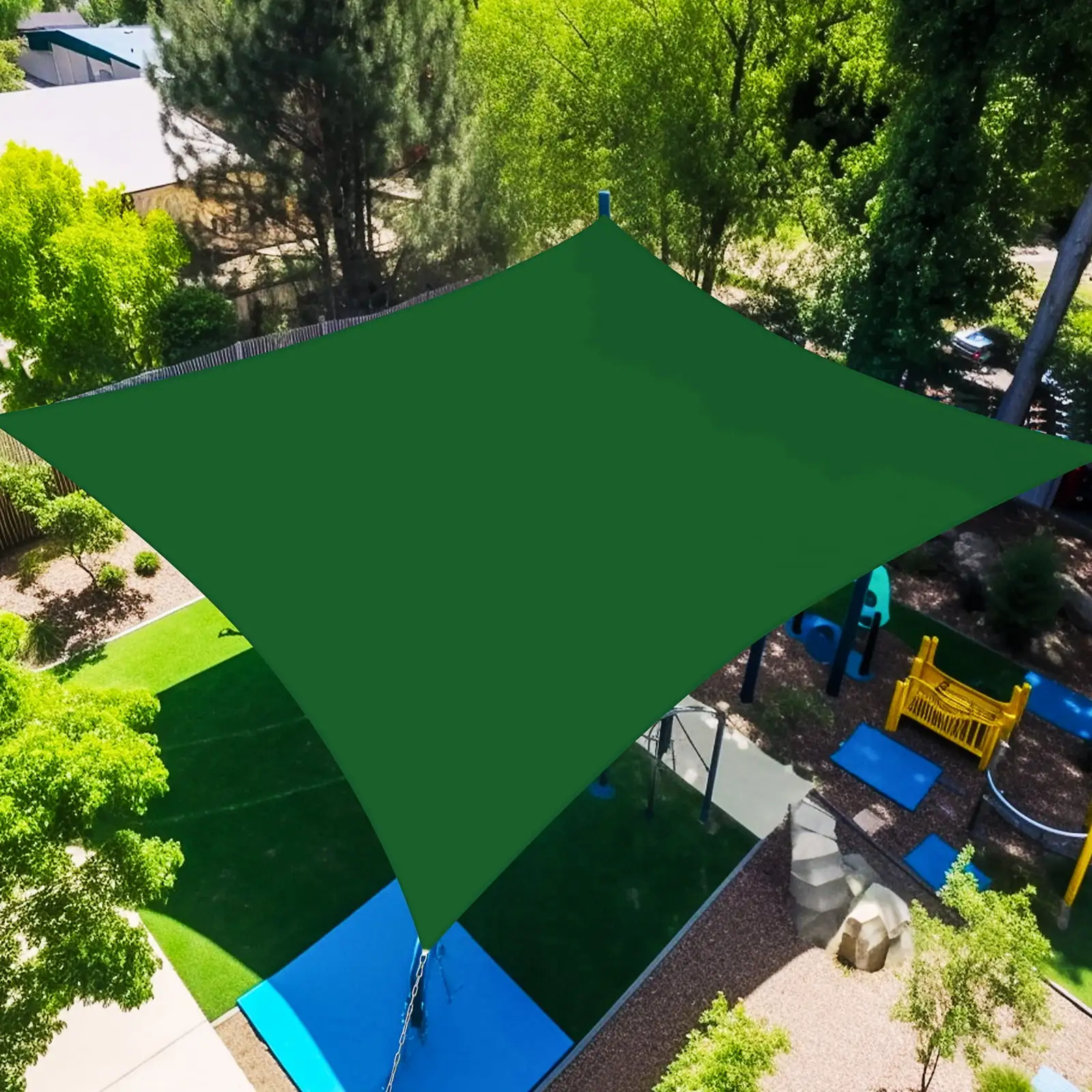 Artpuch 10'x10' Customize Dark Green Sun Shade Sail UV Block 185 GSM AT1216 Commercial Rectangle Outdoor Covering for Backyard. Pergola. Pool (Customized Available)