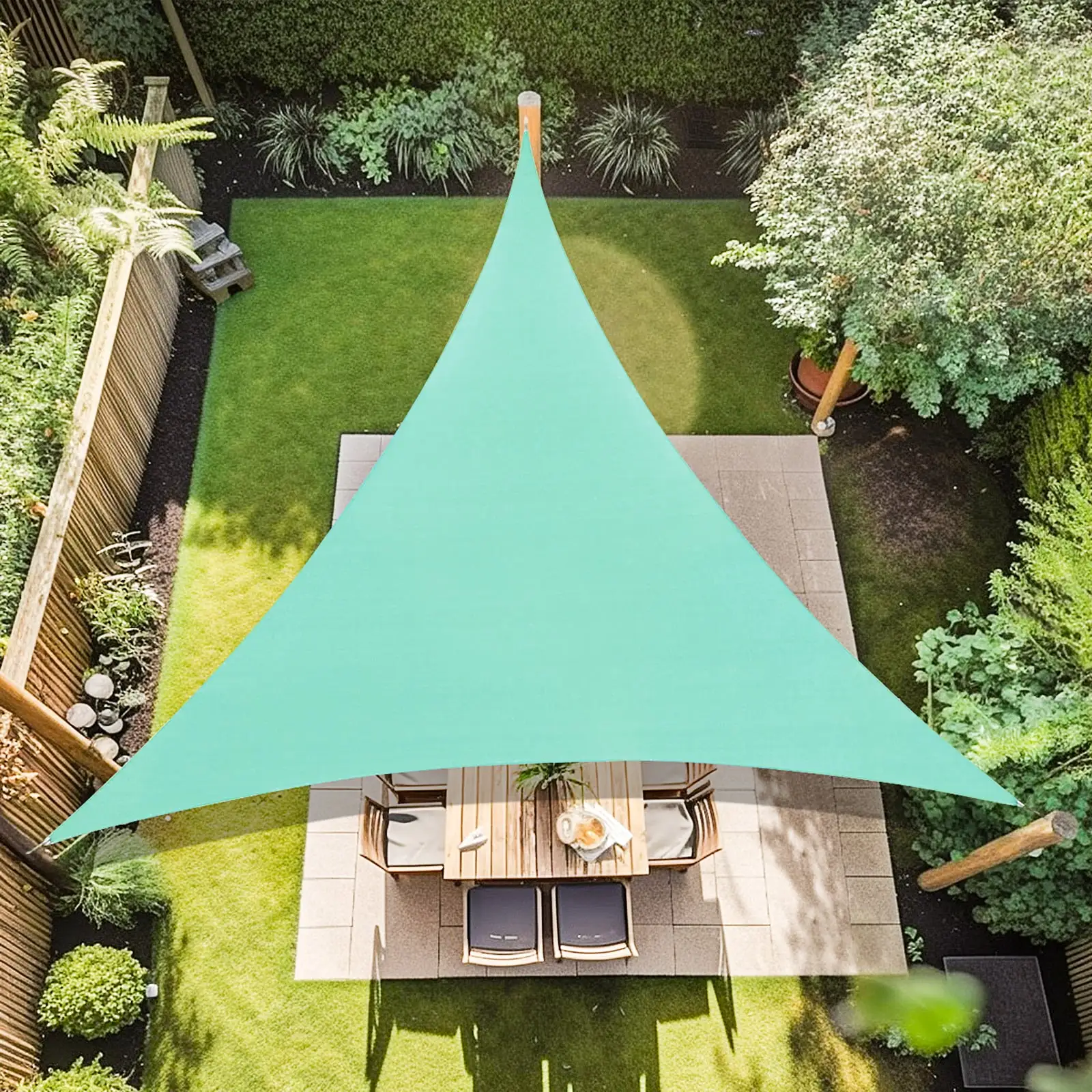 Artpuch 10'x10'x10' Customize Sun Shade Sail Turquoise UV Block 185 GSM Commercial Triangle Outdoor Covering for Backyard. Pergola. Pool (Customized Available) AT-10T